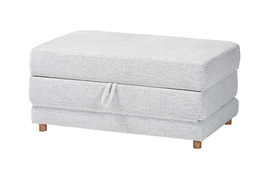 Sabriel Modern Light Fabric Convertible Sleeper Ottoman