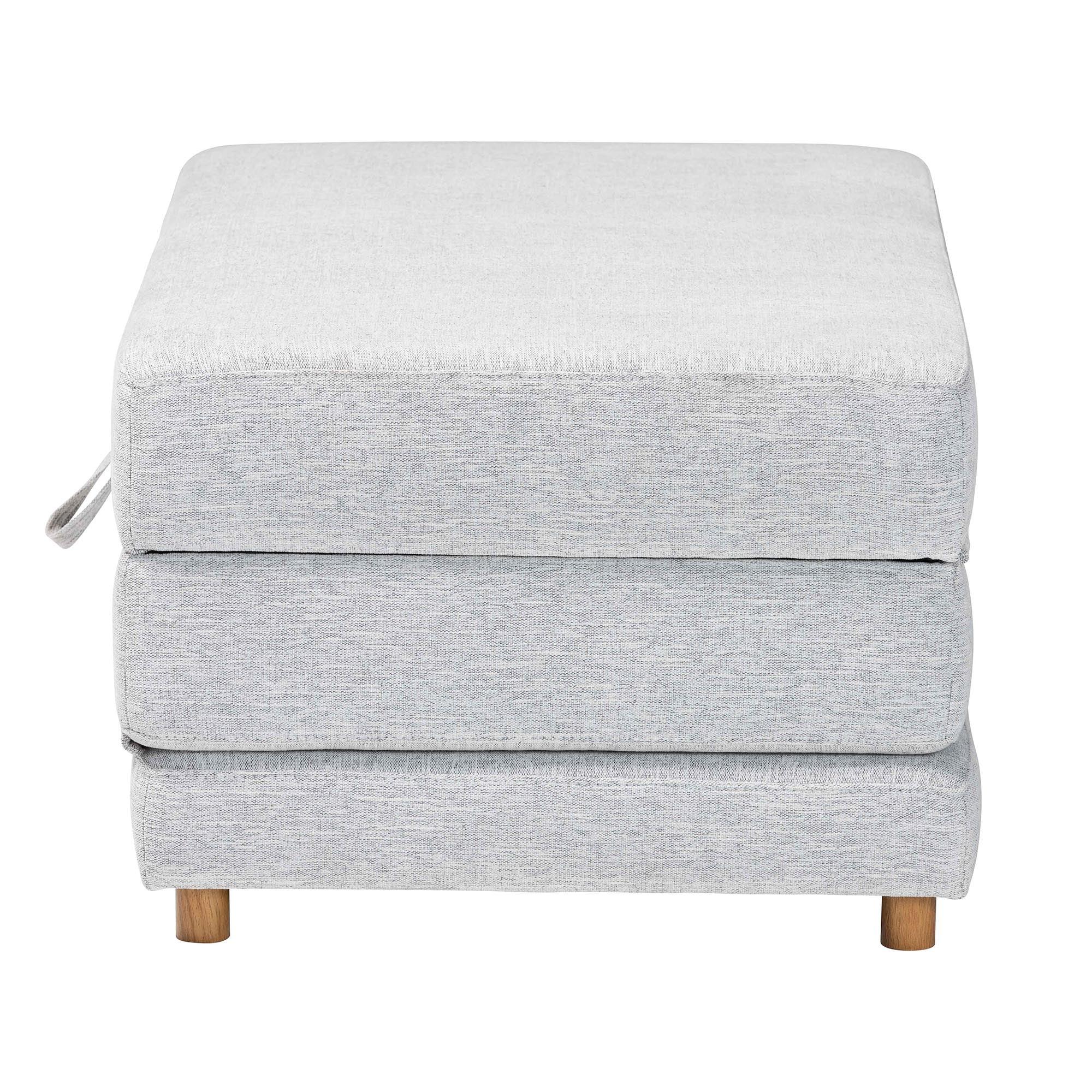 Sabriel Modern Light Fabric Convertible Sleeper Ottoman