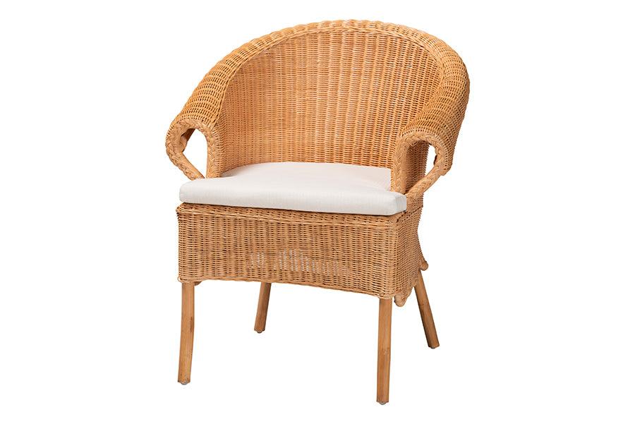 bali & pari Tamara Bohemian Braided Honey Rattan Dining Chair