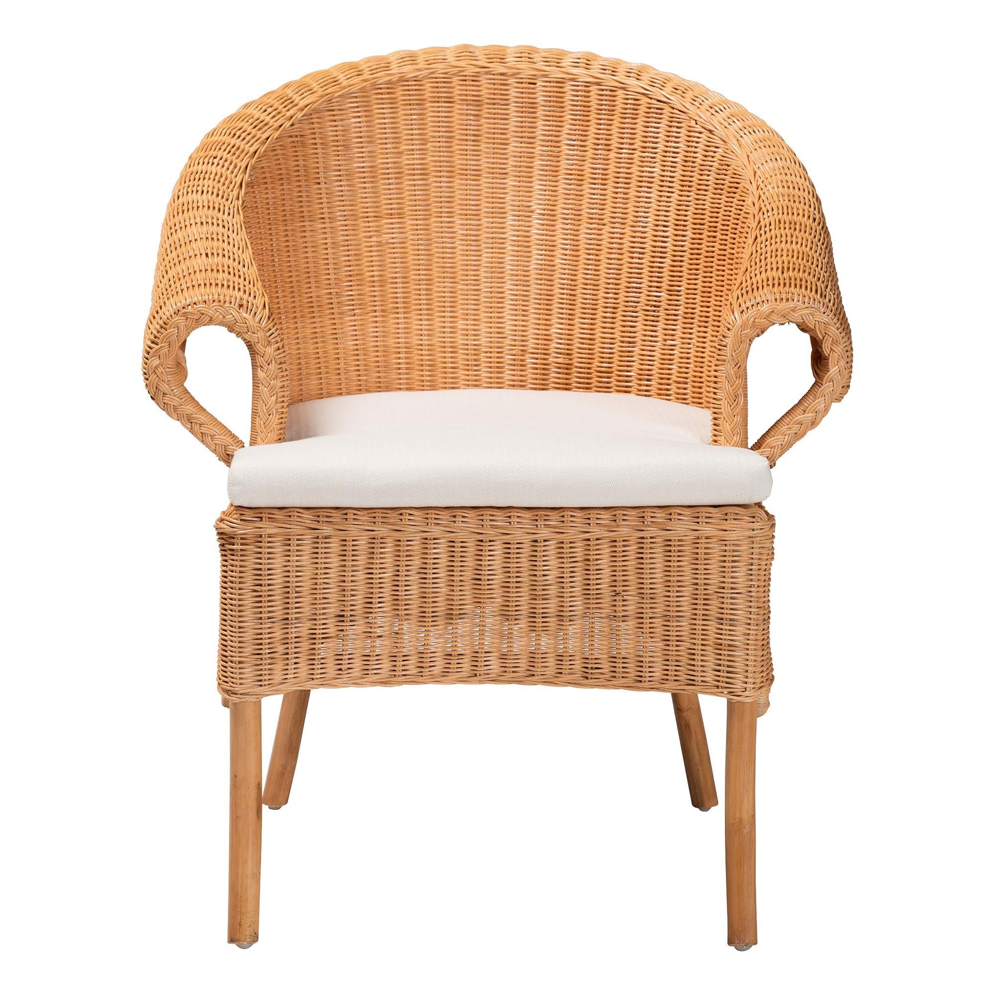 bali & pari Tamara Bohemian Braided Honey Rattan Dining Chair