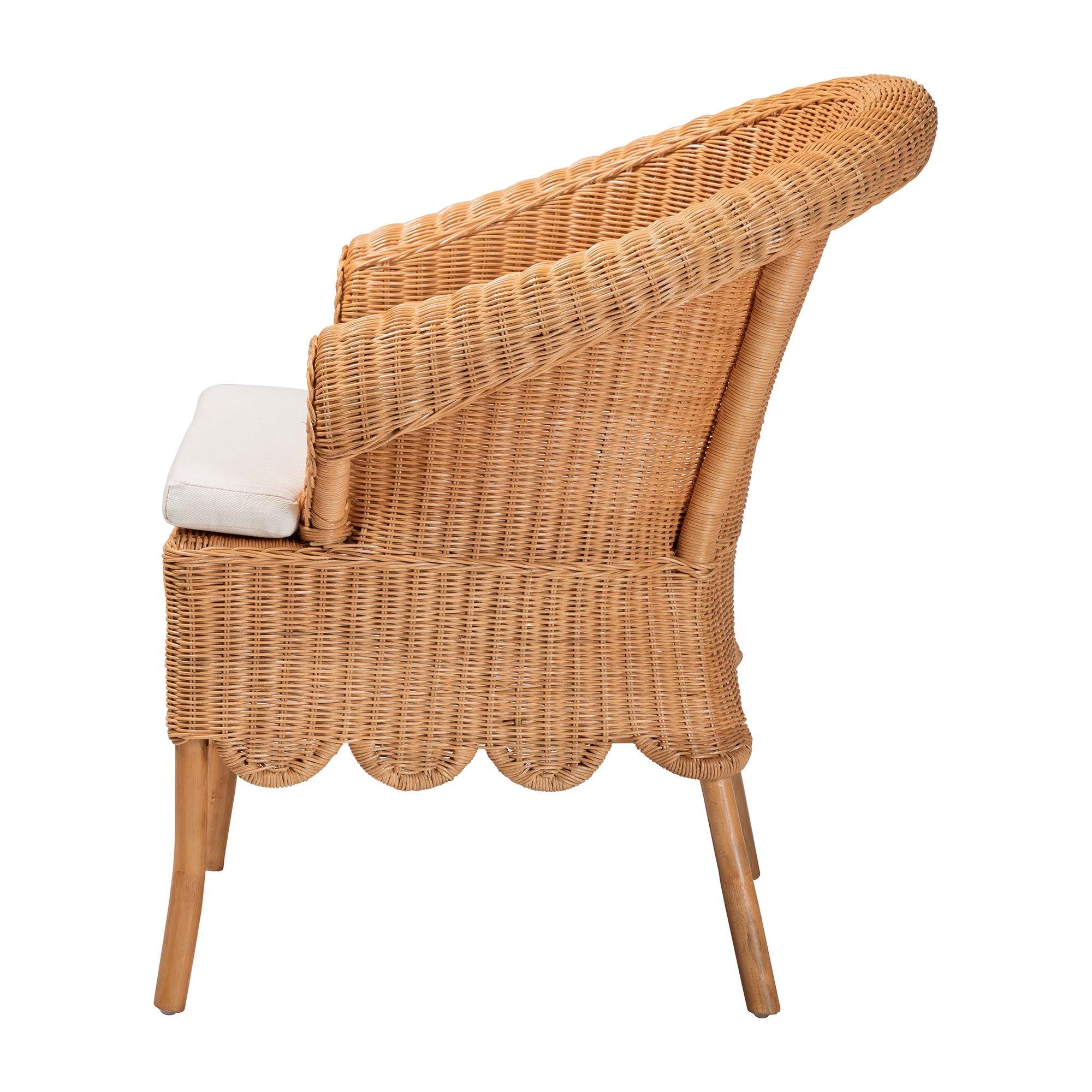 bali & pari Tamara Bohemian Braided Honey Rattan Dining Chair