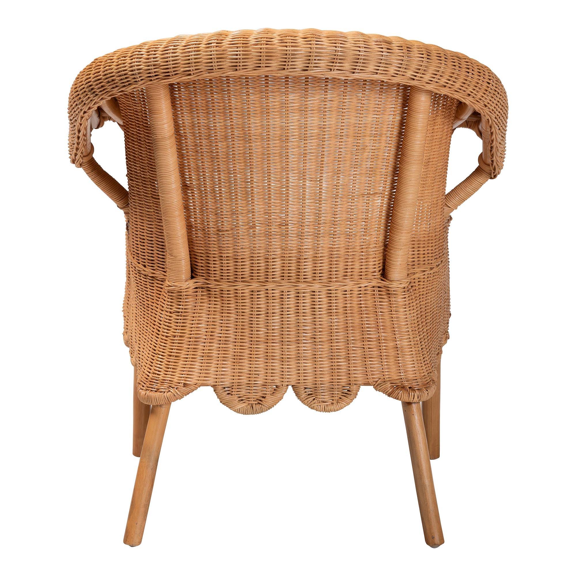 bali & pari Tamara Bohemian Braided Honey Rattan Dining Chair