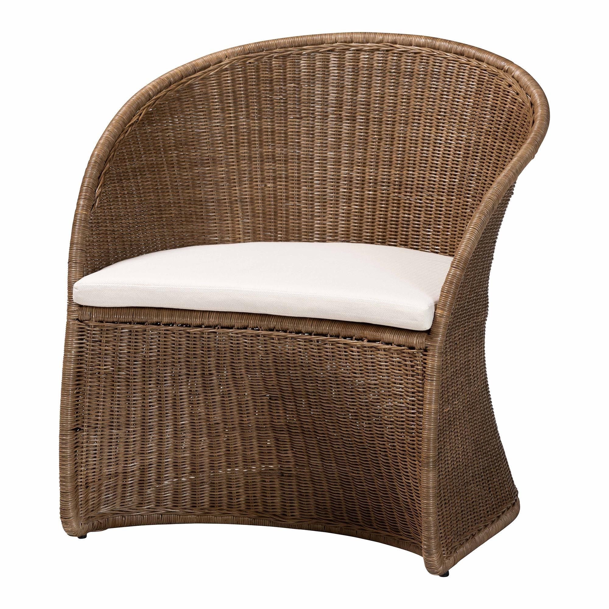 bali & pari Kintamani Bohemian washed Rattan Accent Chair