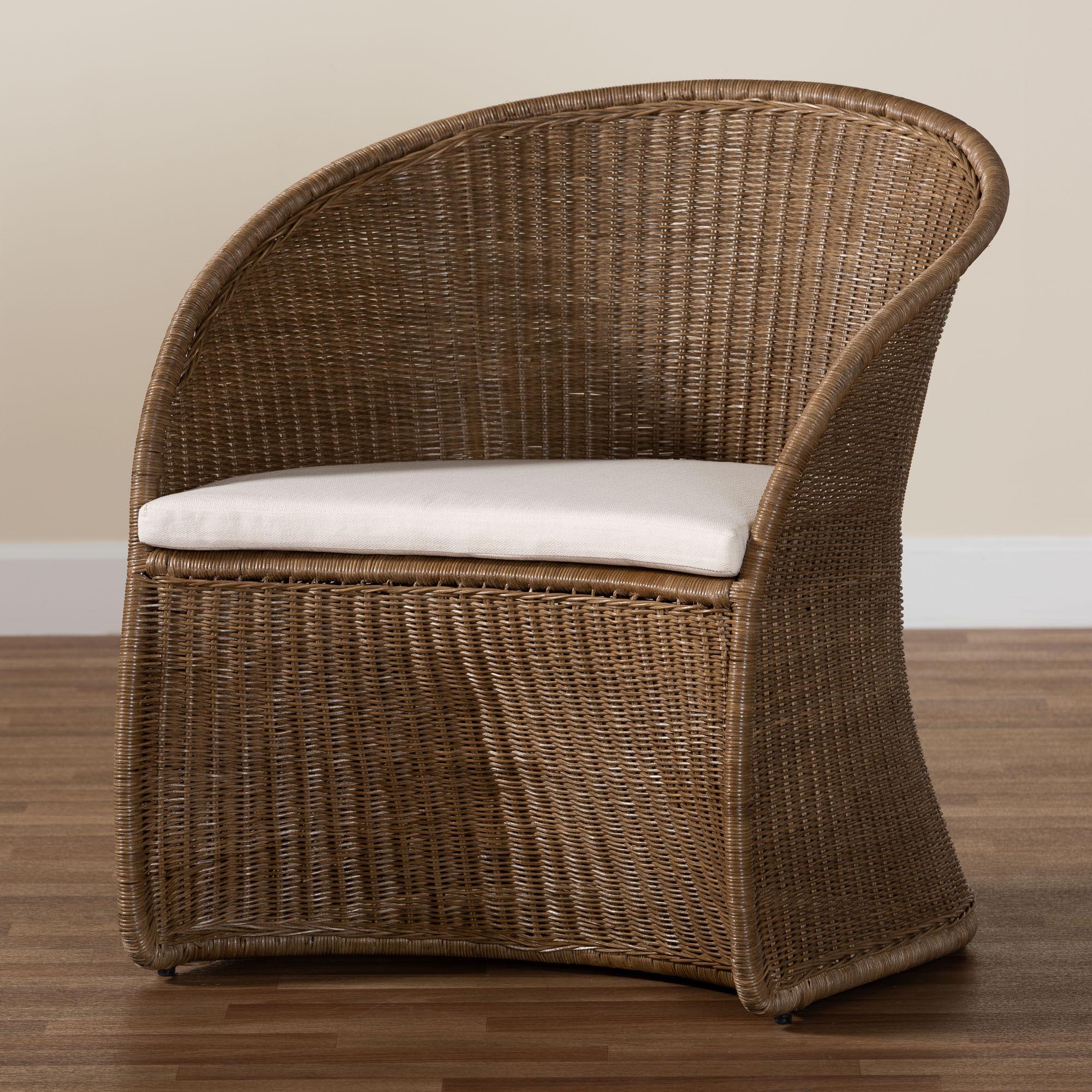 bali & pari Kintamani Bohemian washed Rattan Accent Chair