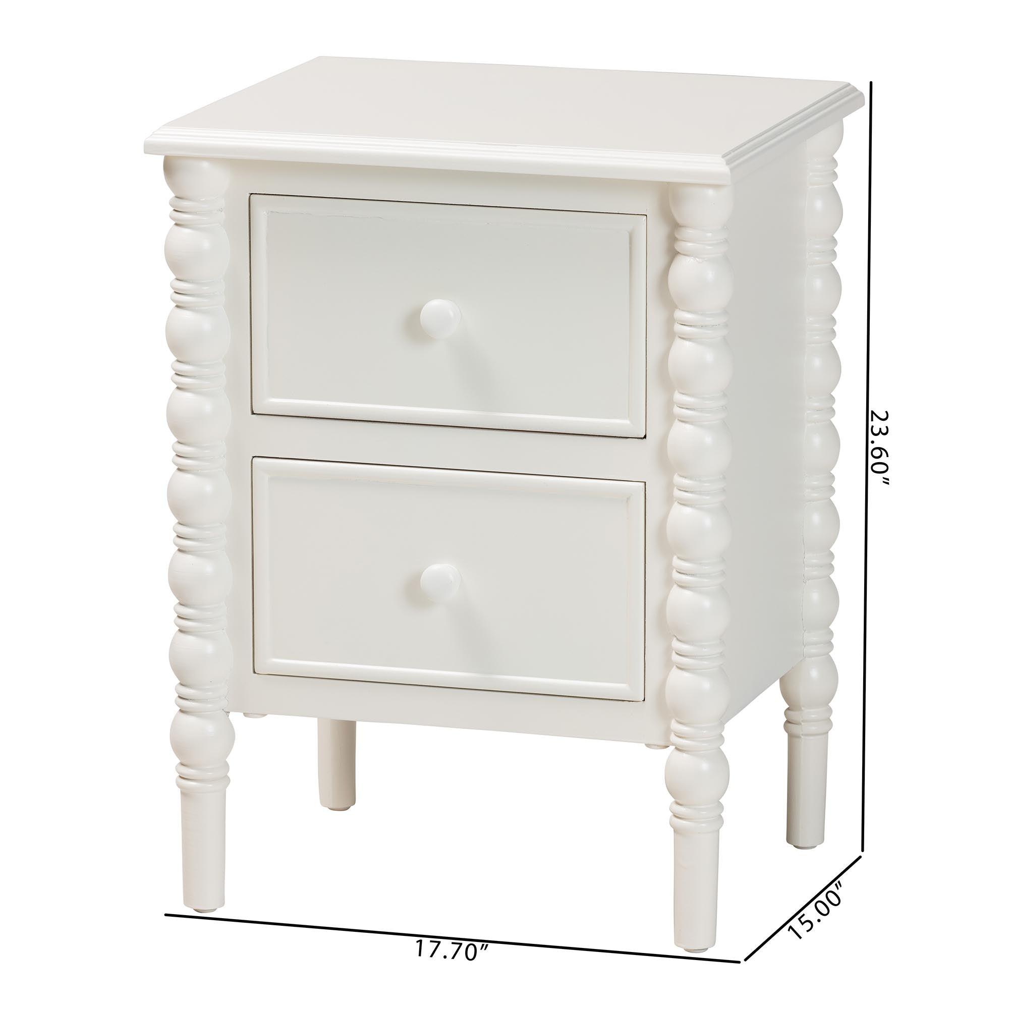 Malinda Classic Wood 2-Drawer End Table with Spindle Legs