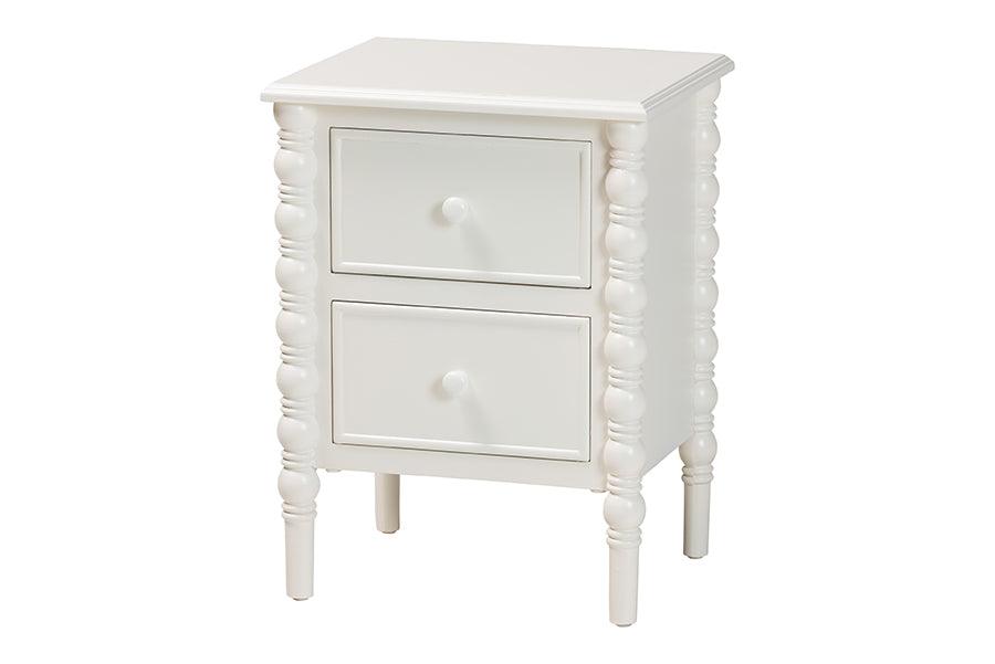 Malinda Classic Wood 2-Drawer End Table with Spindle Legs