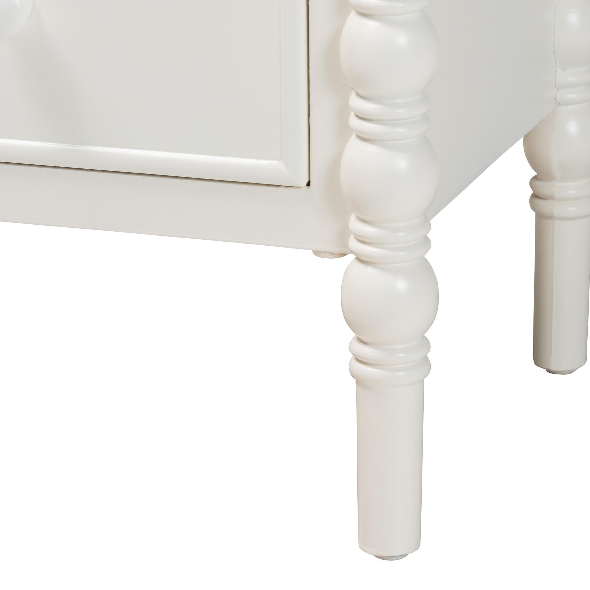 Malinda Classic Wood 2-Drawer End Table with Spindle Legs