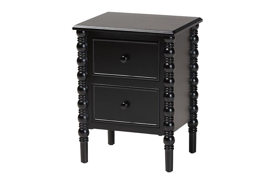 Malinda Classic Wood 2-Drawer End Table with Spindle Legs