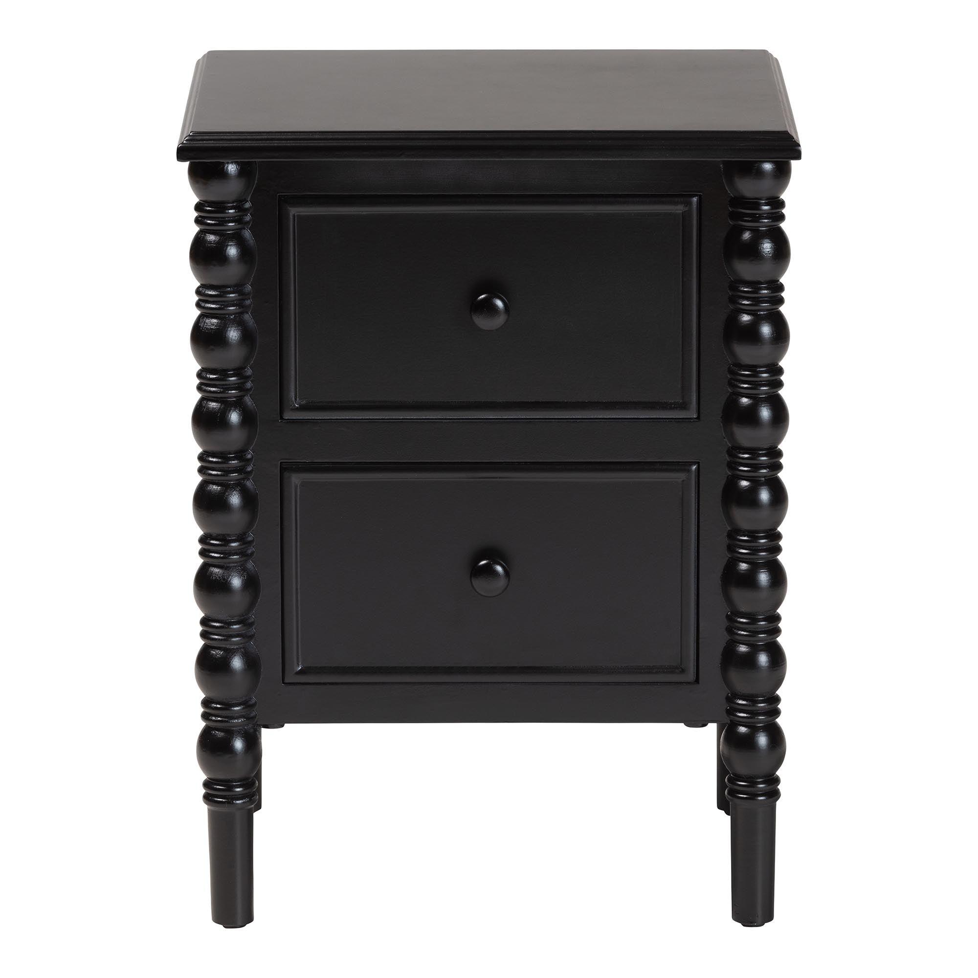 Malinda Classic Wood 2-Drawer End Table with Spindle Legs