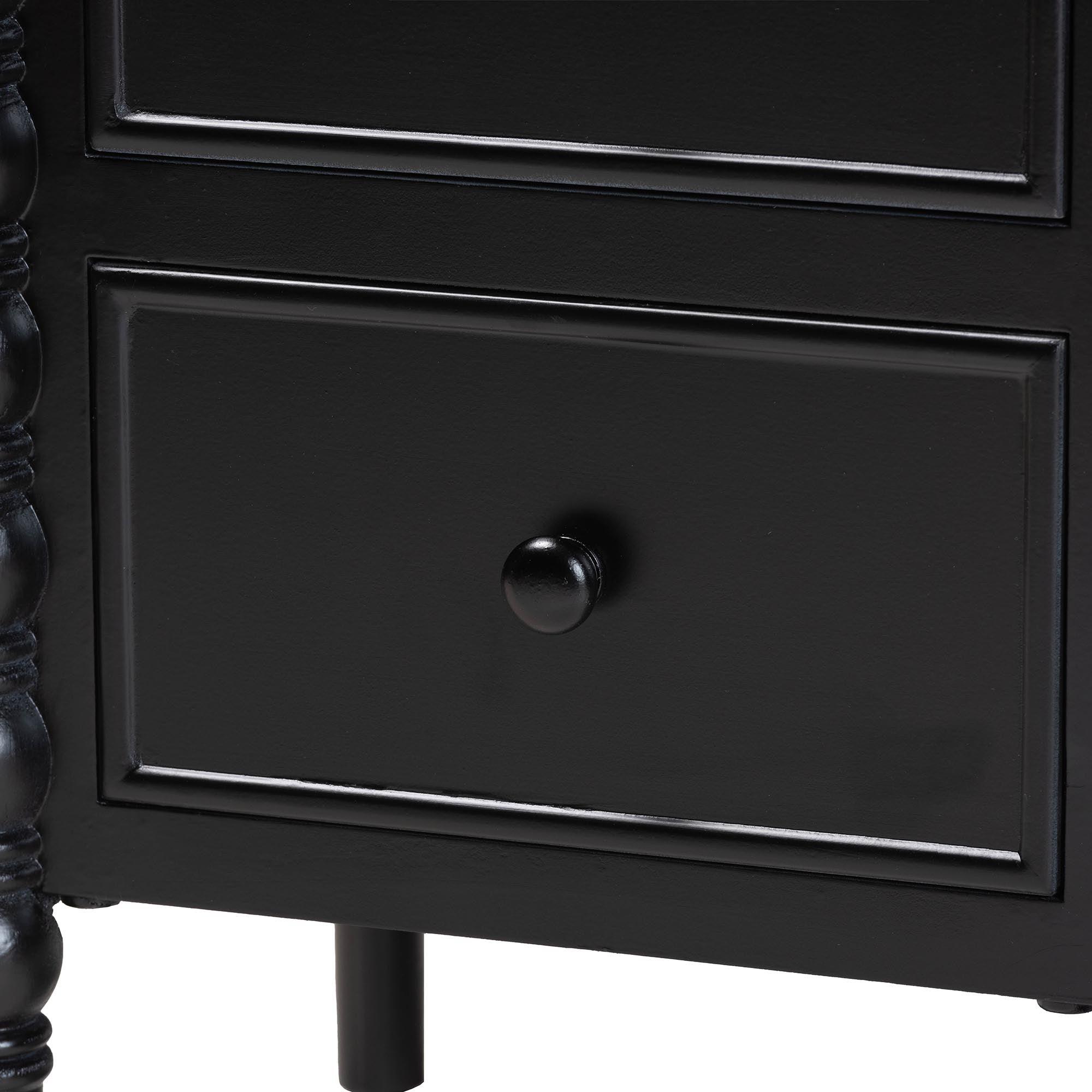 Malinda Classic Wood 2-Drawer End Table with Spindle Legs