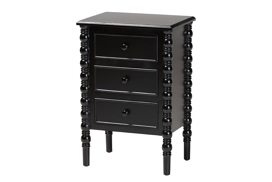 Malinda Classic Wood 3-Drawer End Table with Spindle Legs