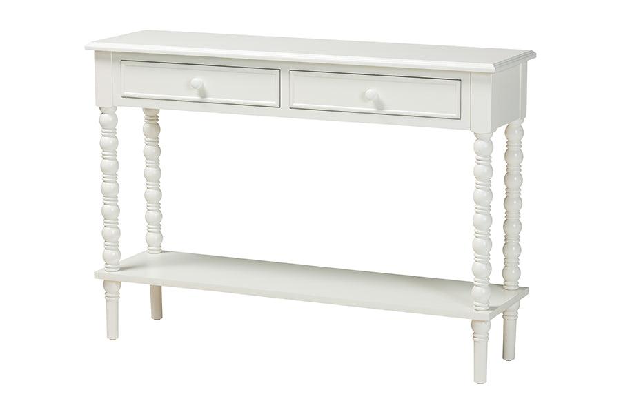 Malinda Classic Wood 2-Drawer Console Table with Spindle Legs