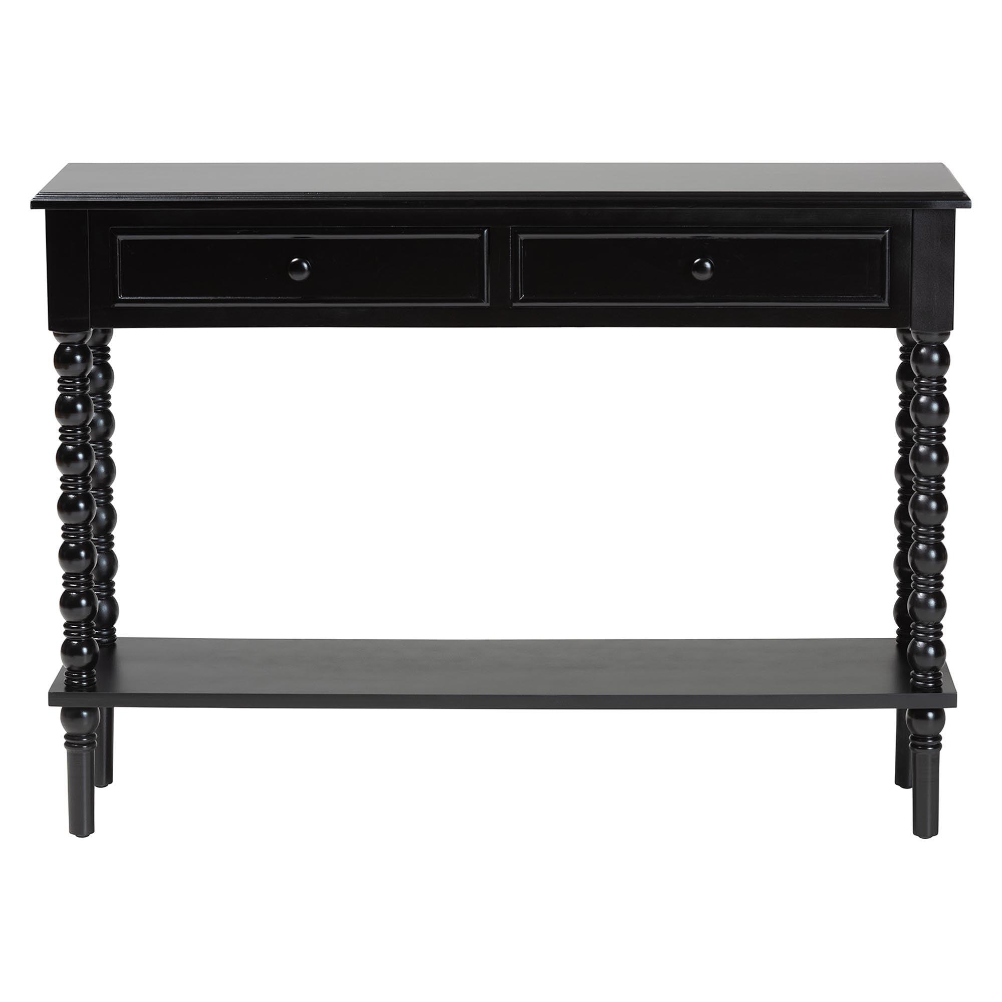 Malinda Classic Wood 2-Drawer Console Table with Spindle Legs