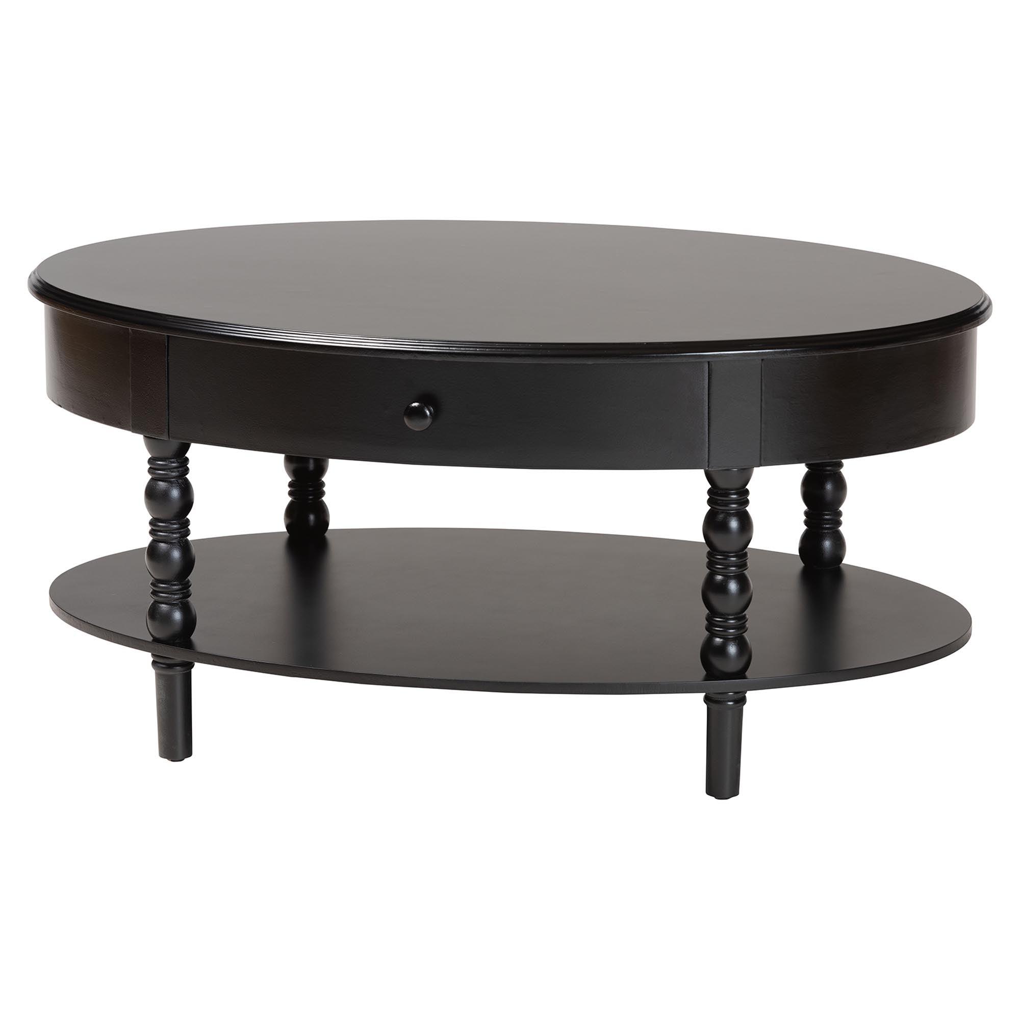 Malinda Classic Wood 1-Drawer Coffee Table with Spindle Legs