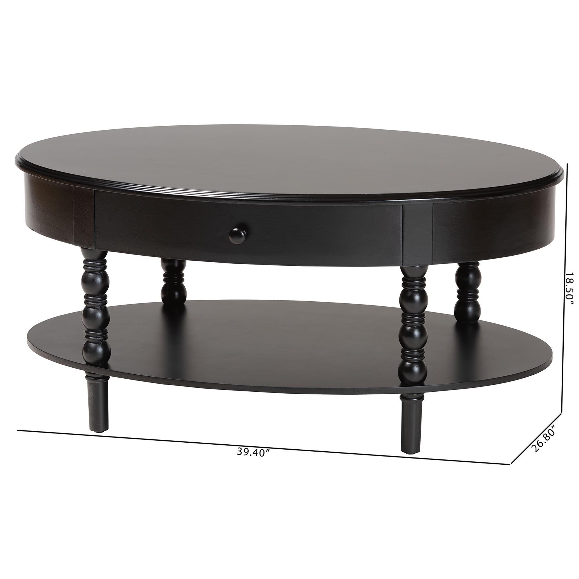 Malinda Classic Wood 1-Drawer Coffee Table with Spindle Legs