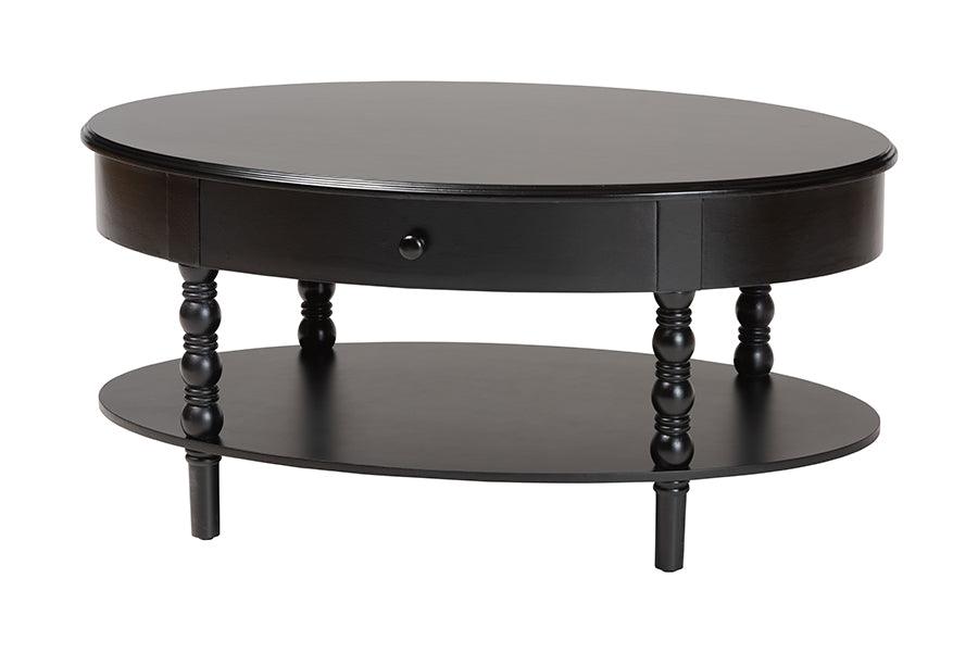 Malinda Classic Wood 1-Drawer Coffee Table with Spindle Legs