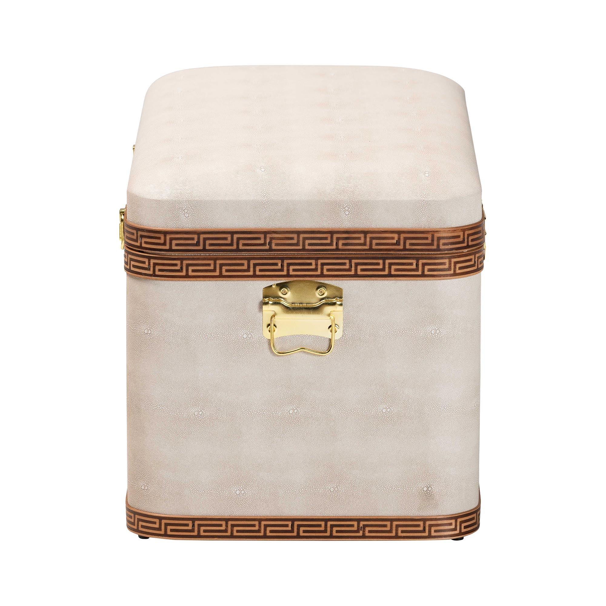 Brenner Modern Transitional Faux Shagreen Storage Trunk