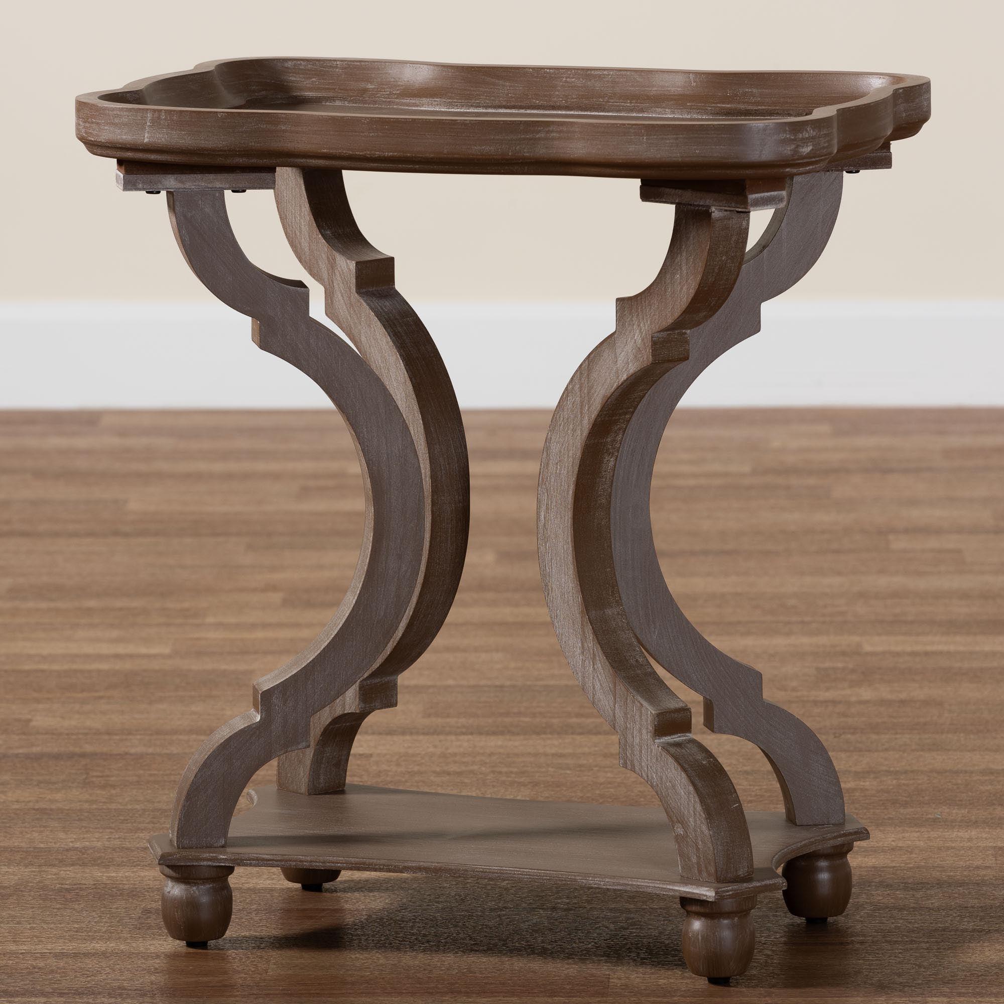 Yannick French Country Antique Wood End Table