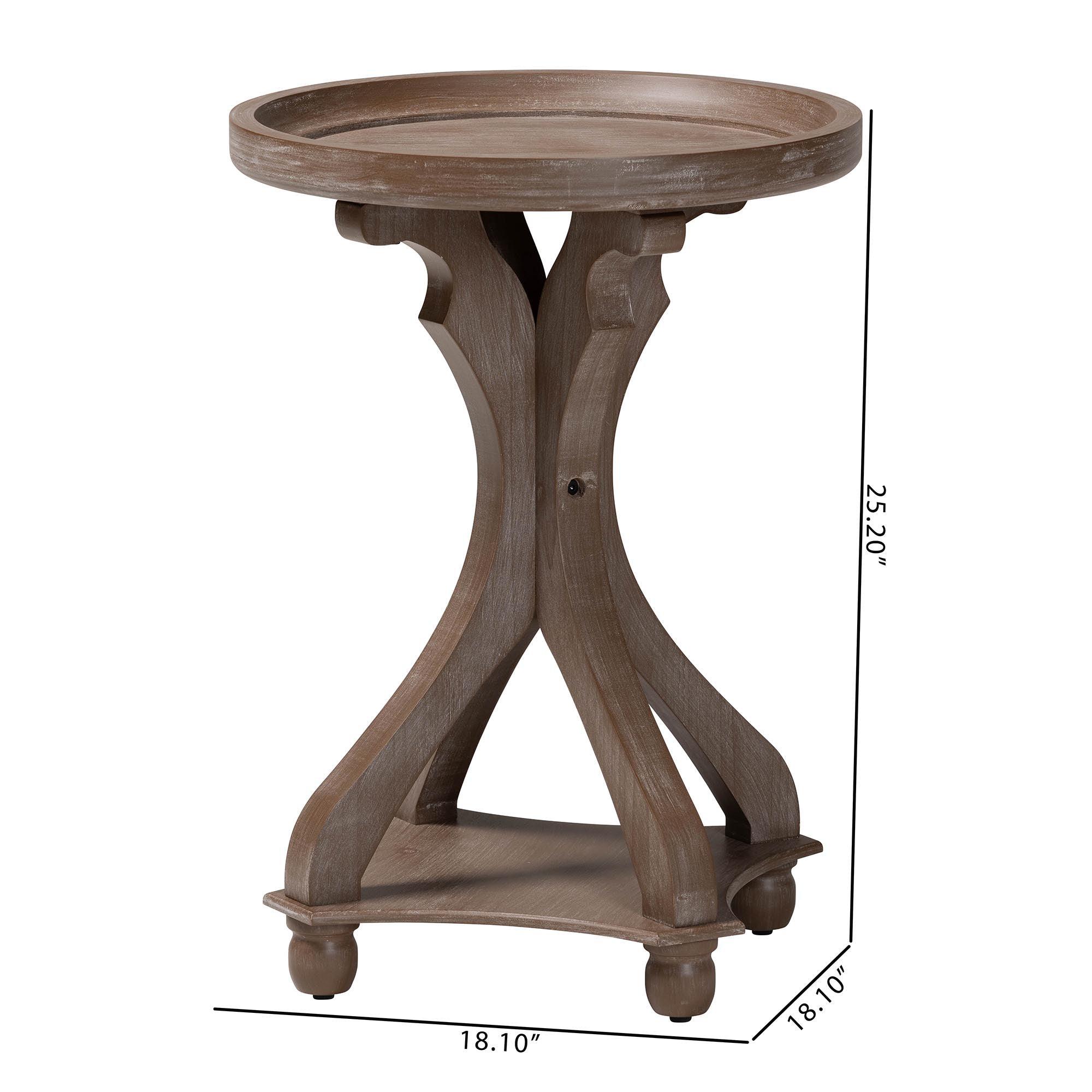 Westlyn French Country Antique Wood End Table