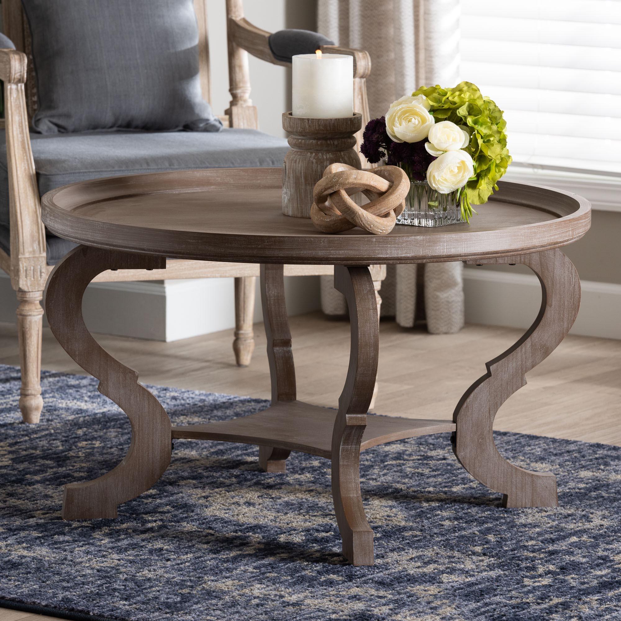 Madrona French Country Antique Wood Coffee Table