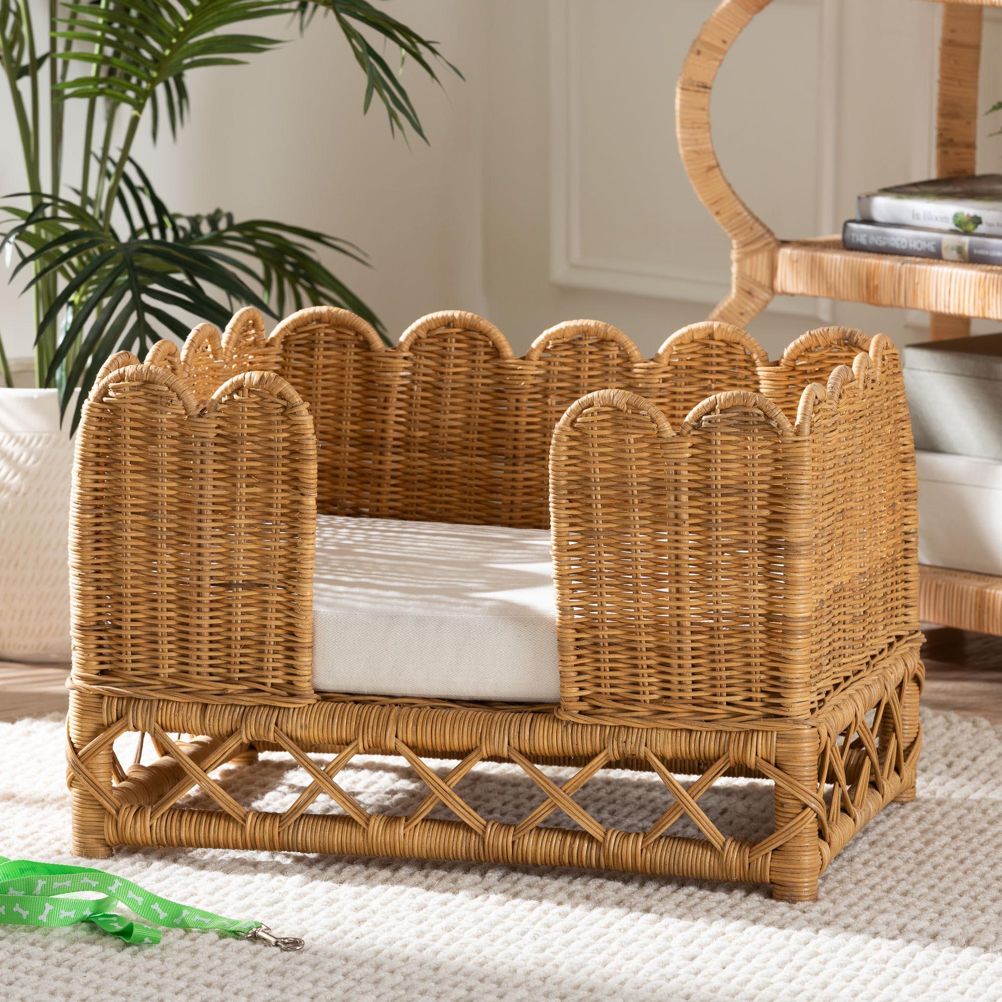 bali & pari Palm Bohemian Light Honey Rattan Pet Bed