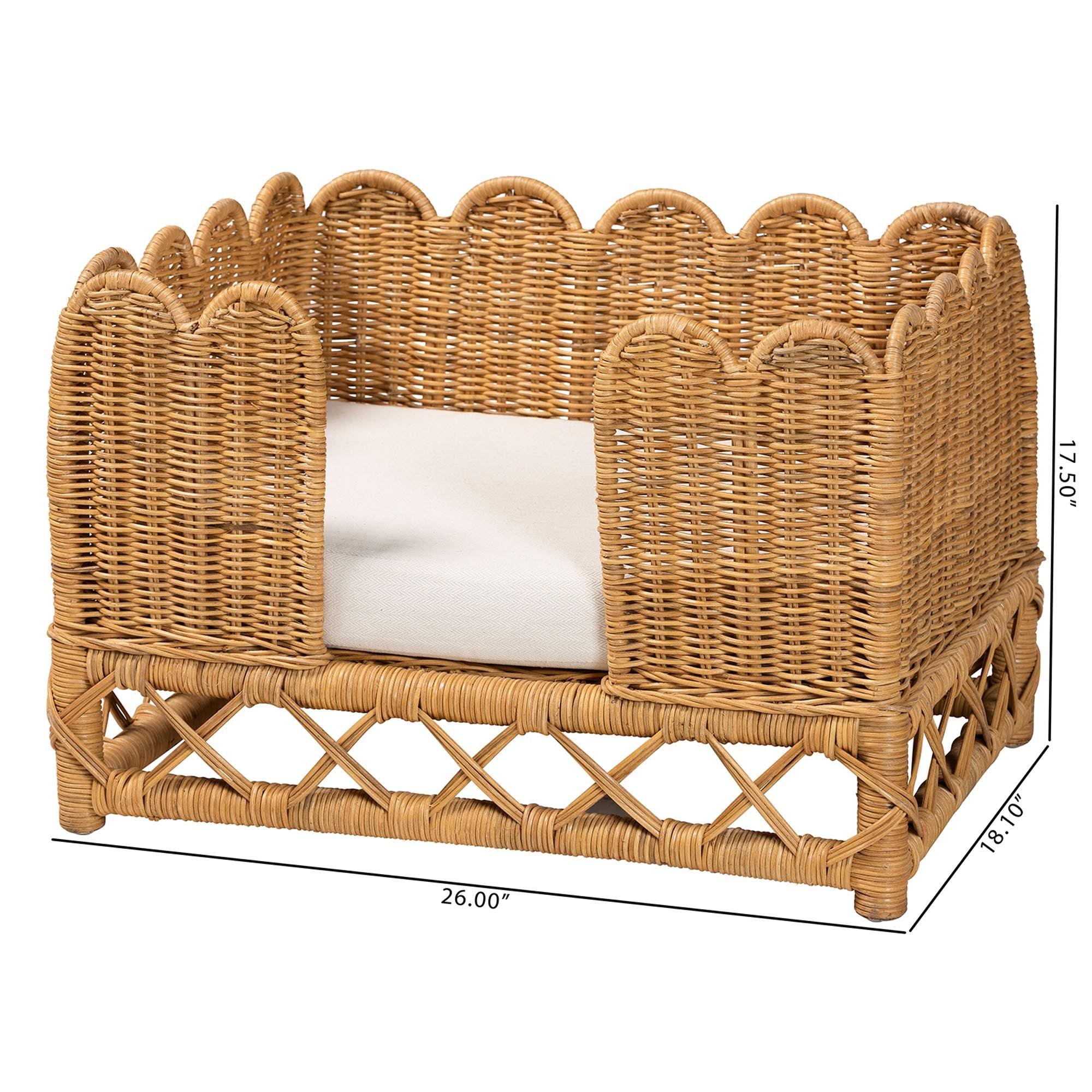 bali & pari Palm Bohemian Light Honey Rattan Pet Bed