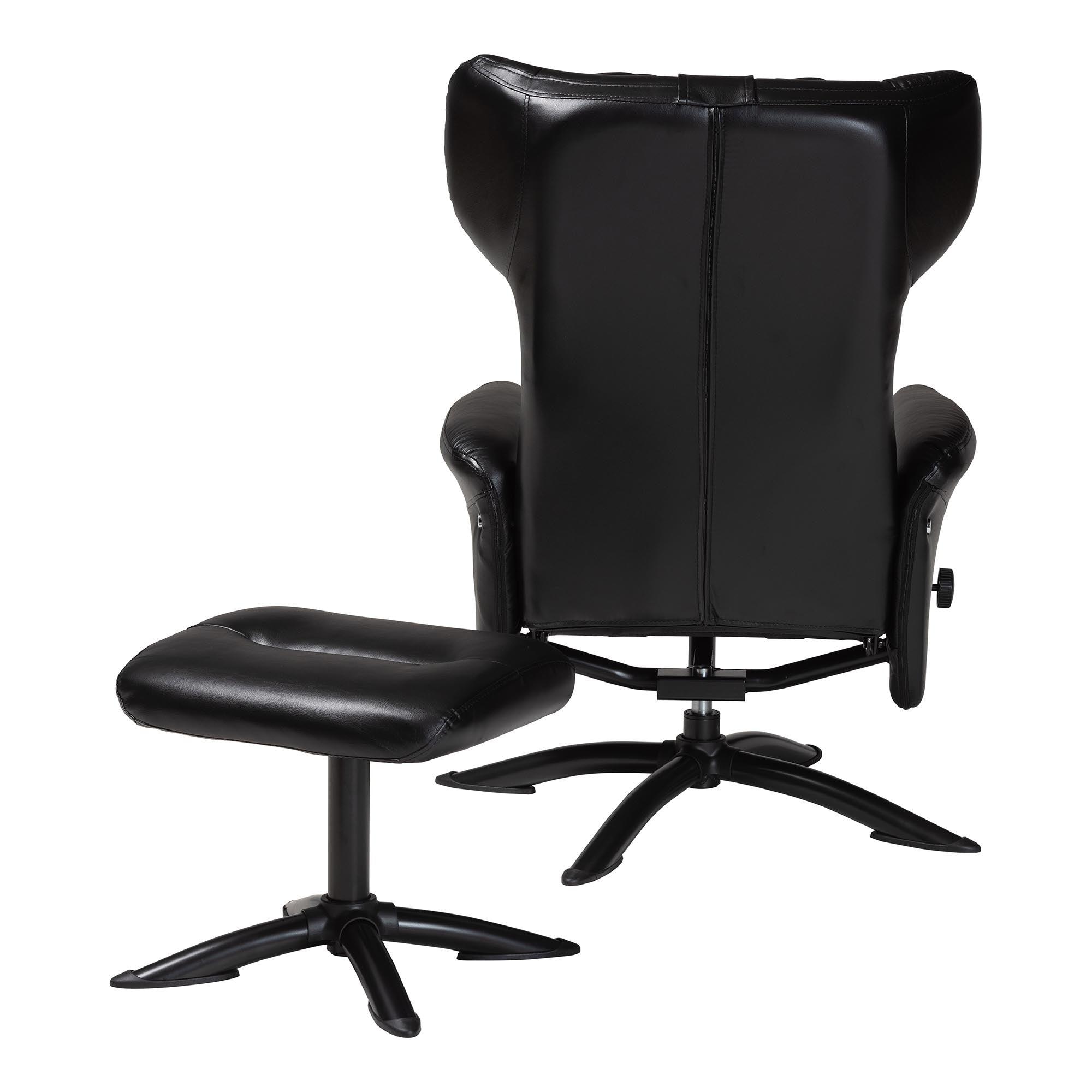 Elwood Modern Faux Leather 2-Piece Lounge Chair and Footrest Set