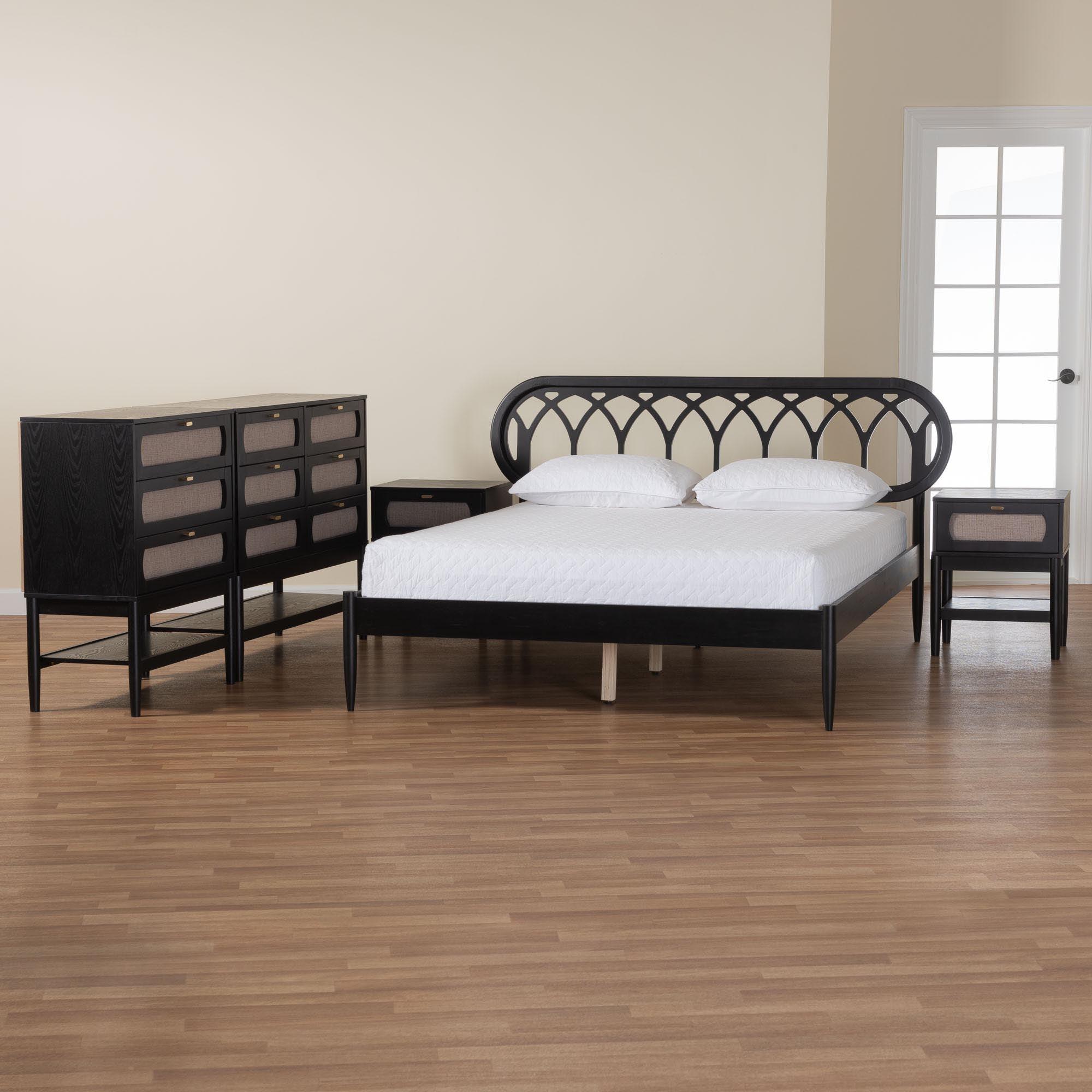 Florica Art Deco Wood 5-Piece Bedroom Set