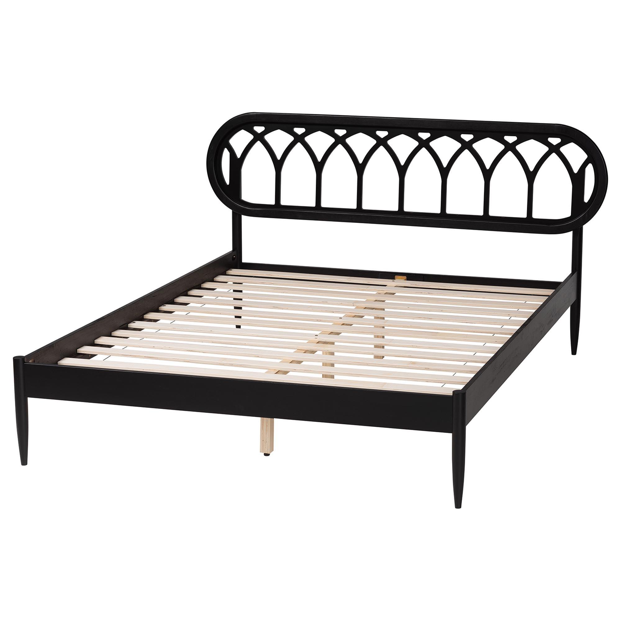 Florica Art Deco Wood Platform Bed