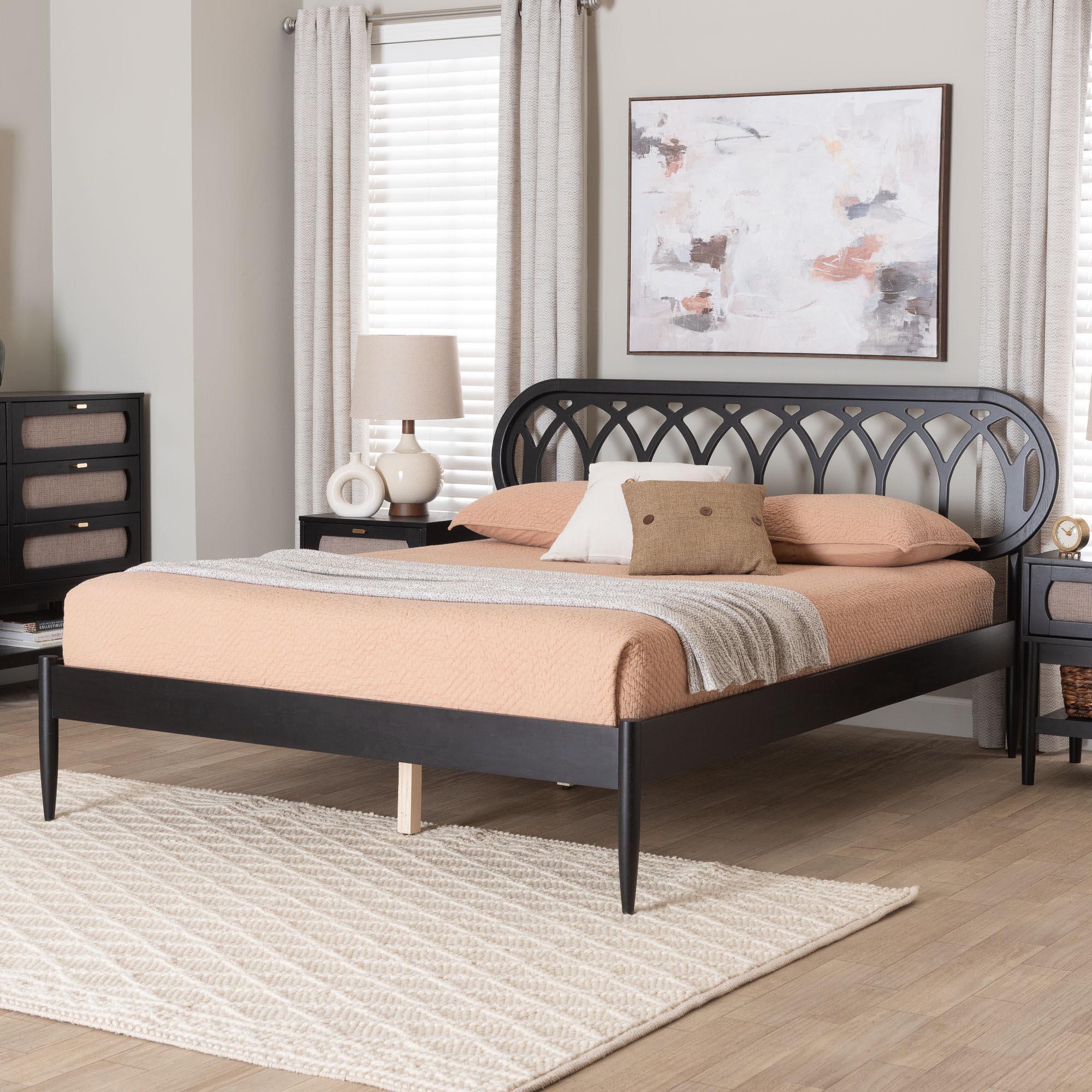 Florica Art Deco Wood Platform Bed