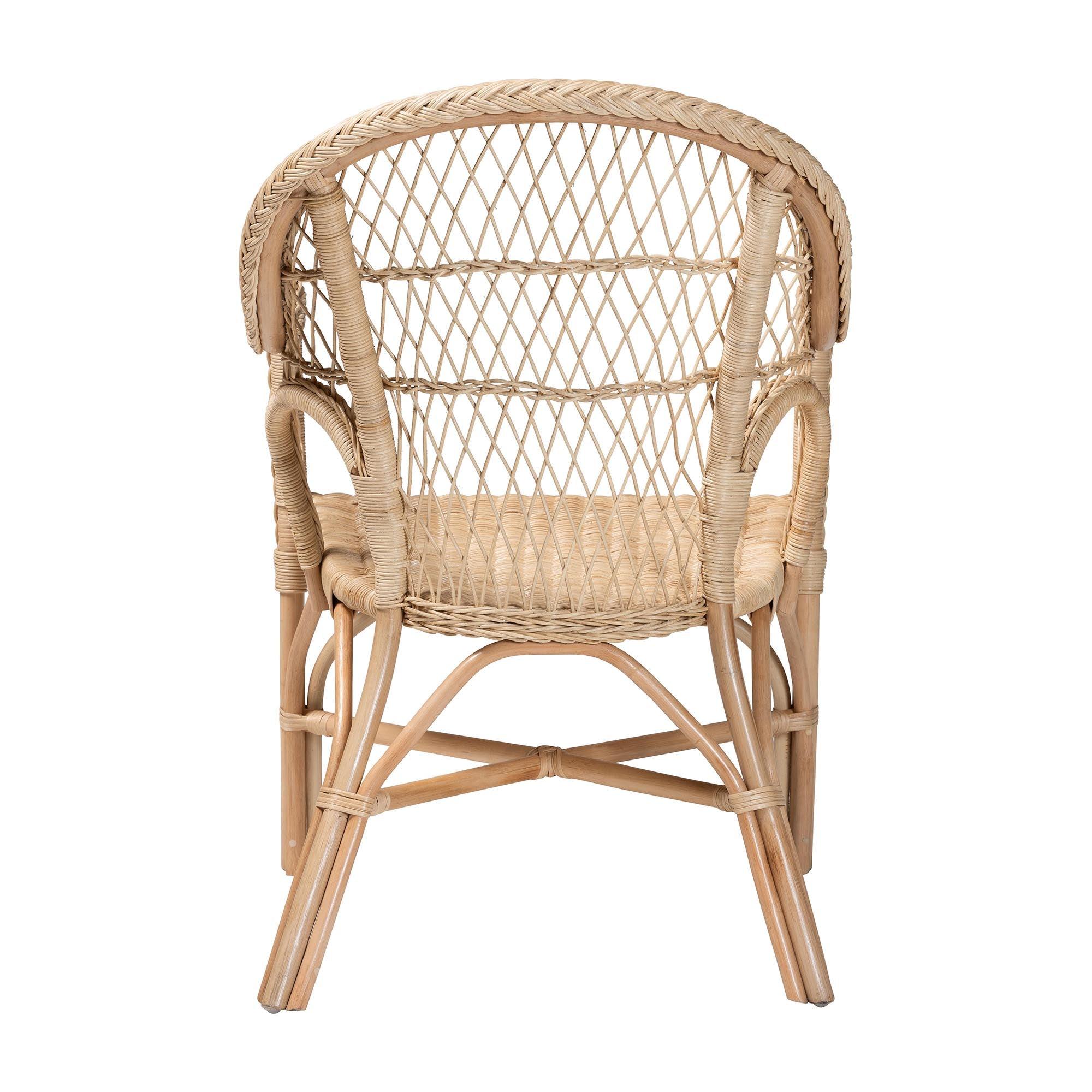 bali & pari Zaira Modern Bohemian Rattan Arm Chair