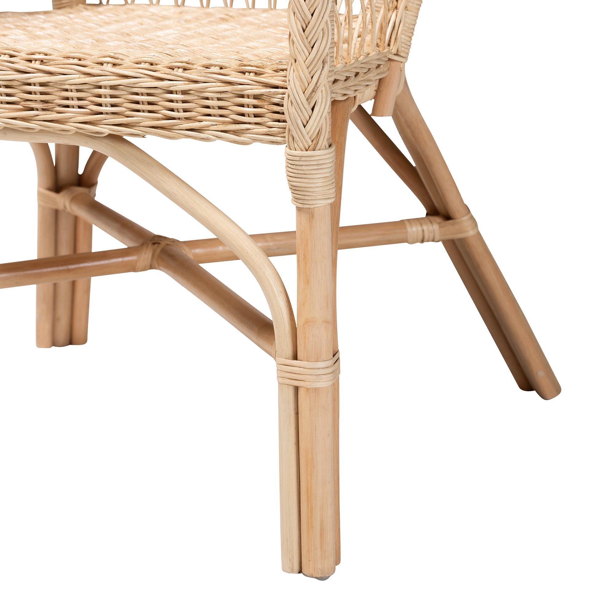 bali & pari Zaira Modern Bohemian Rattan Arm Chair