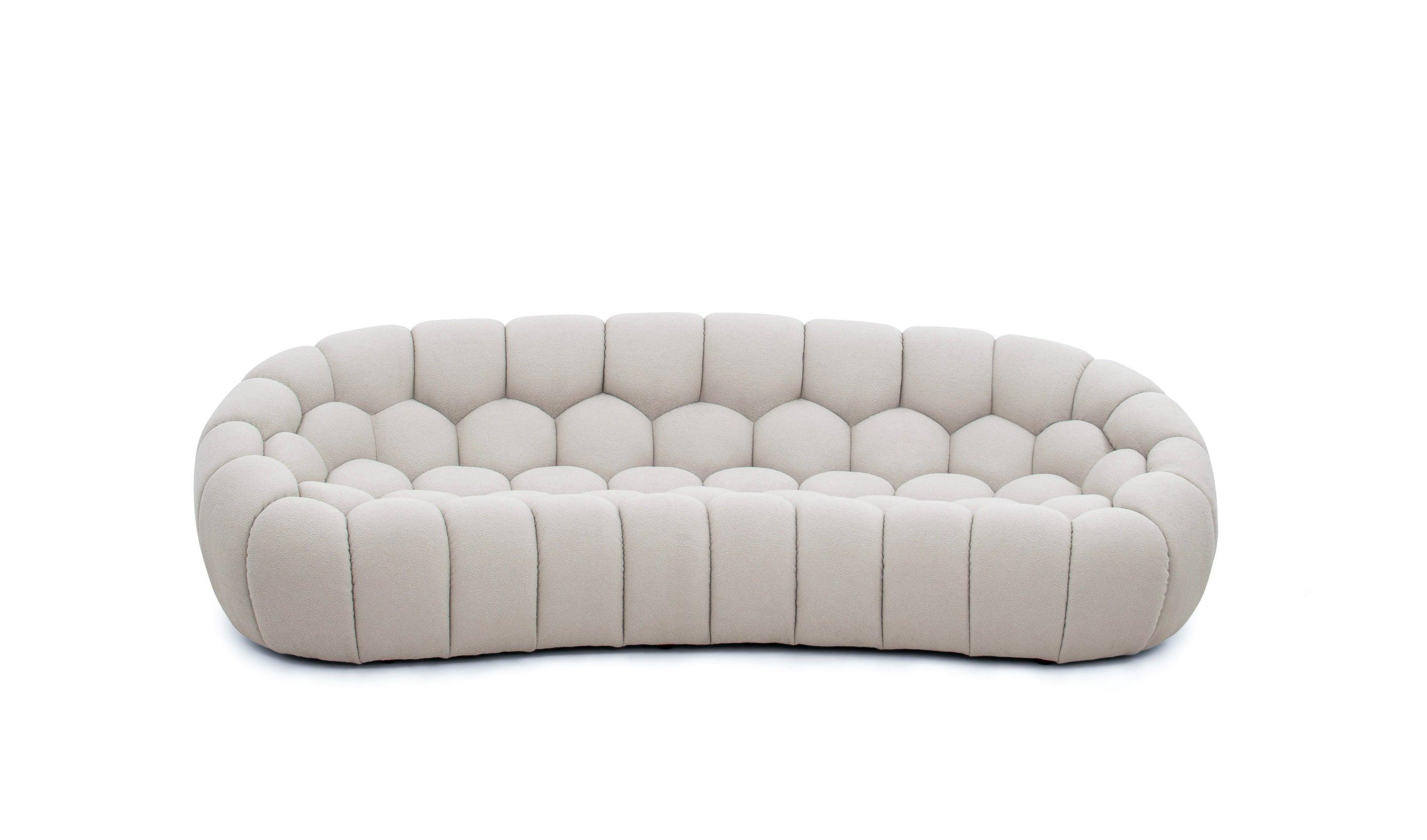 Divani Casa Yolonda Modern Curved Fabric Sofa Set