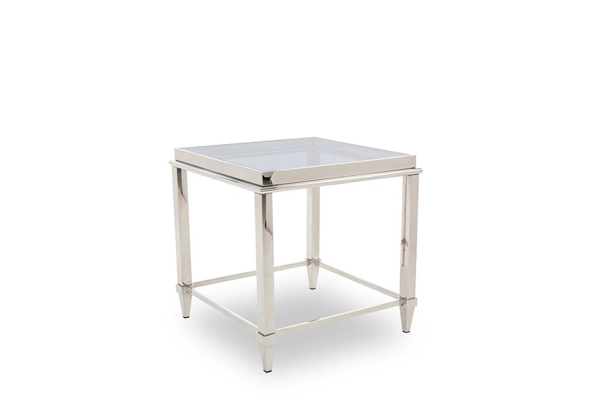 Modrest Agar Modern Glass Stainless Steel End Table