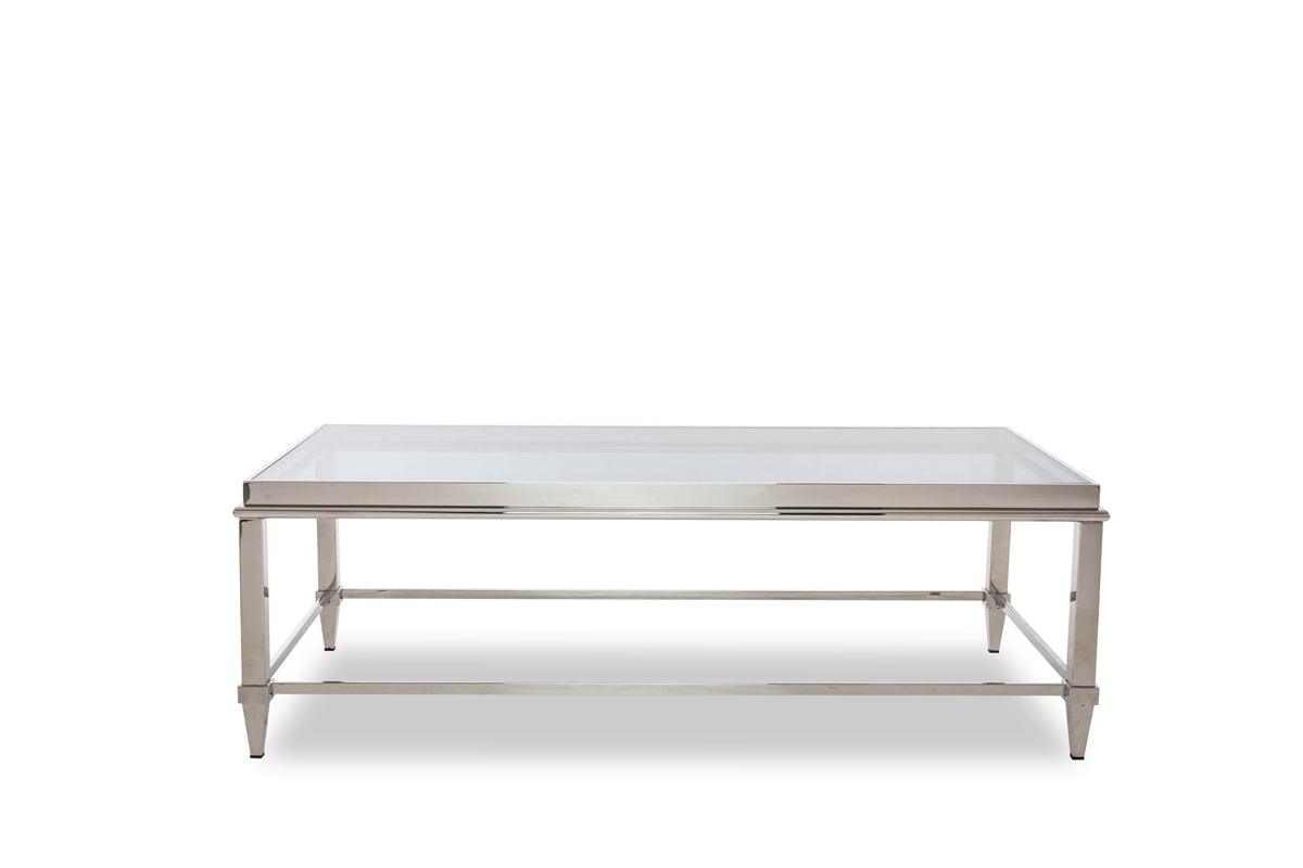 Modrest Agar Modern Glass Stainless Steel Coffee Table