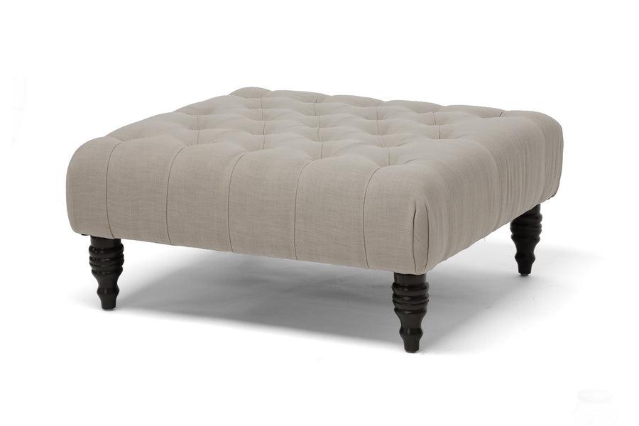 Keswick Linen Modern Tufted Ottoman