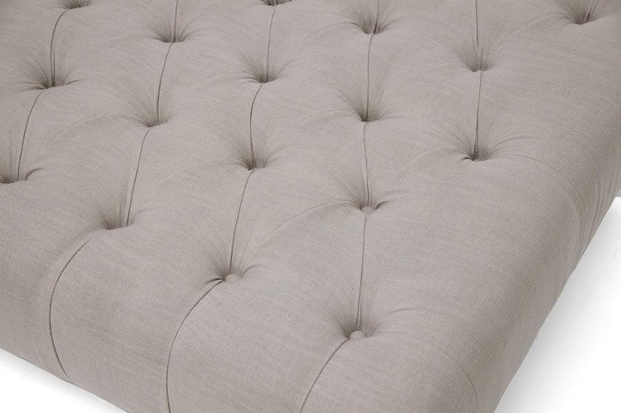 Keswick Linen Modern Tufted Ottoman