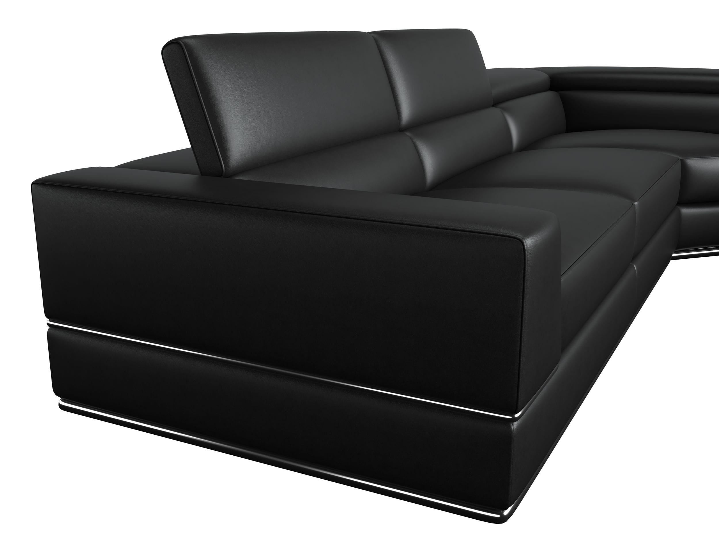 Divani Casa Pella Modern Italian Leather U Shaped Sectional Sofa