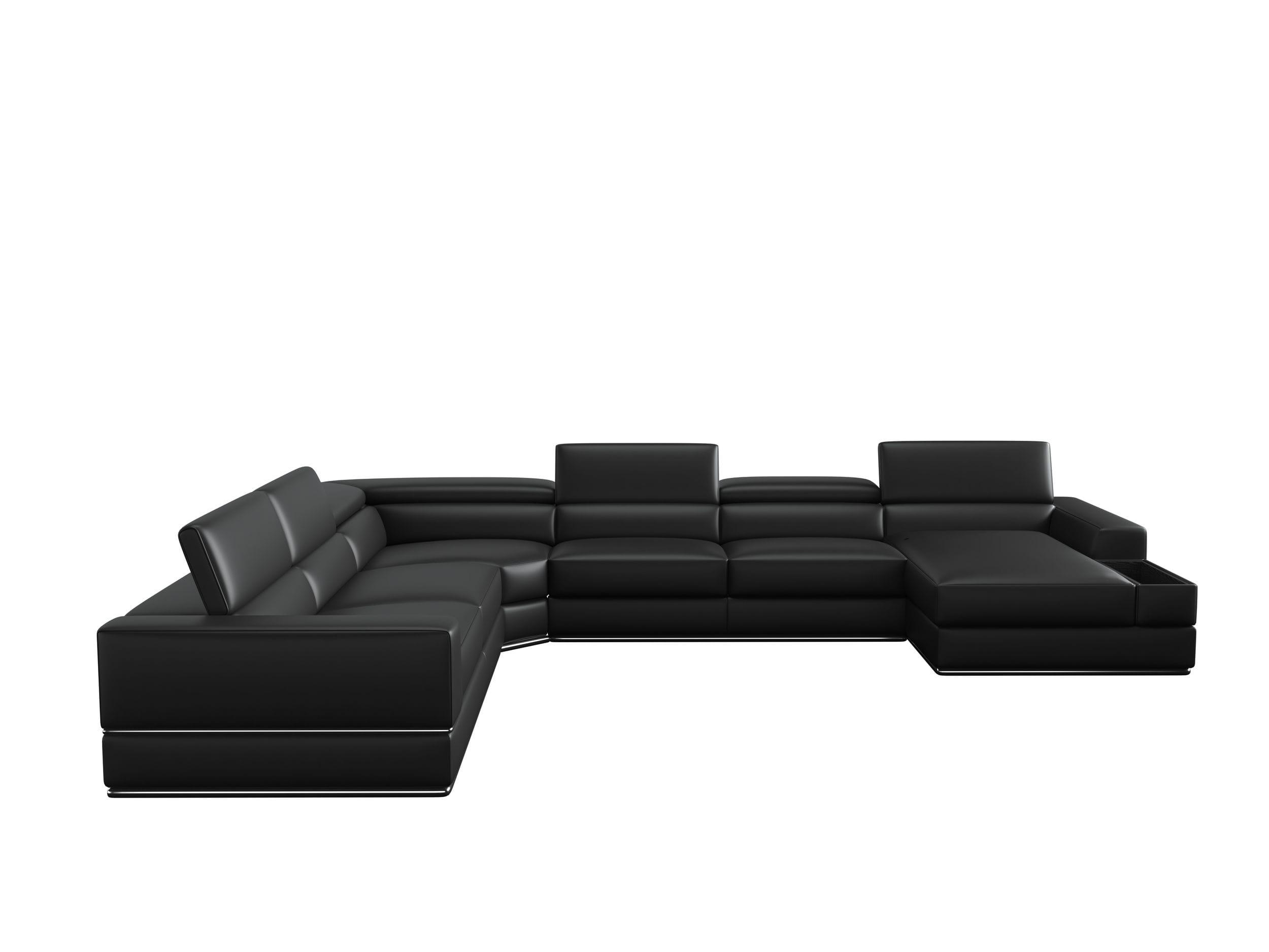 Divani Casa Pella Modern Italian Leather U Shaped Sectional Sofa