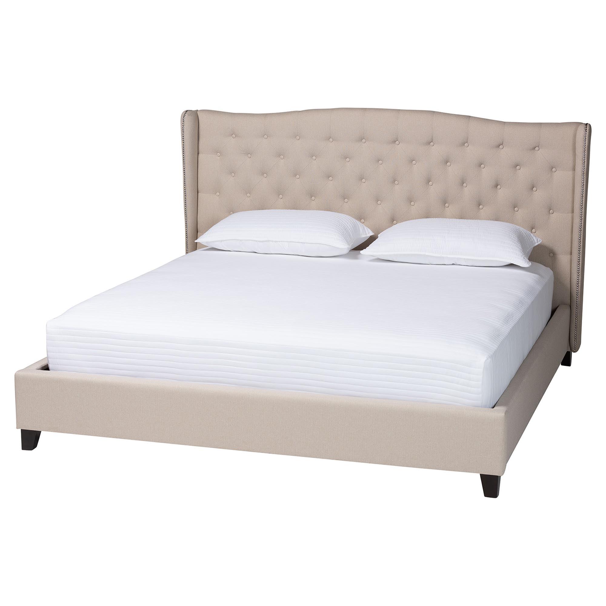 Norwich Light Linen Modern Platform Bed –