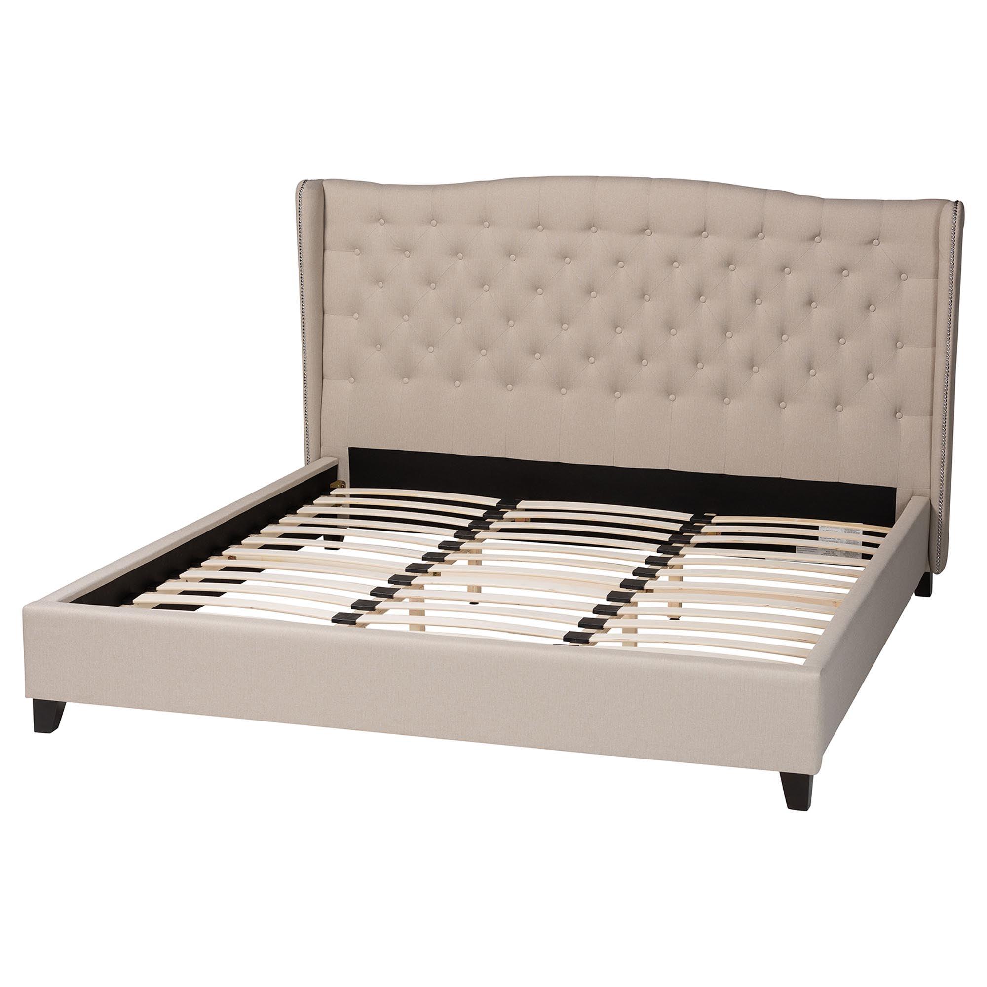 Norwich Light Linen Modern Platform Bed –