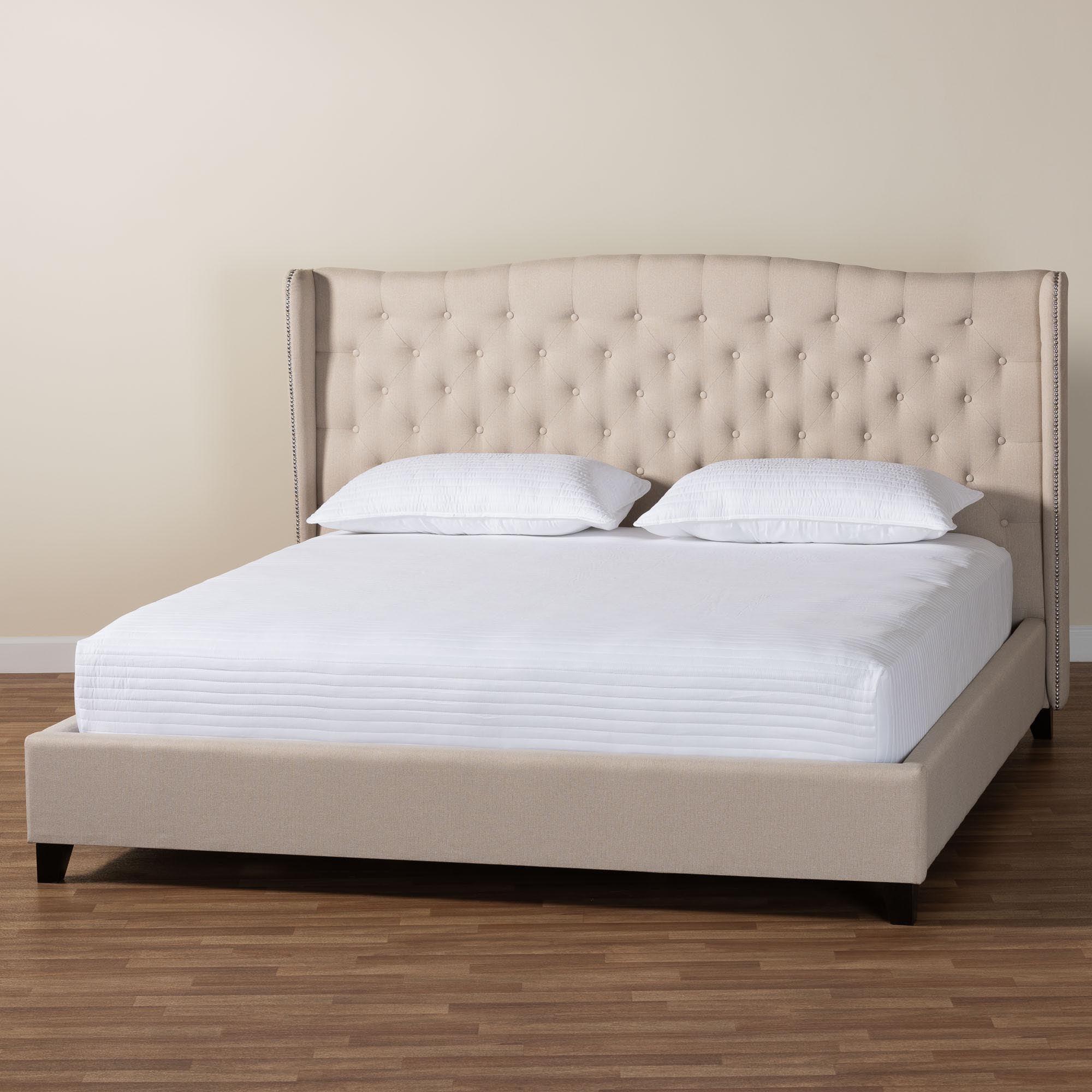 Norwich Light Linen Modern Platform Bed –