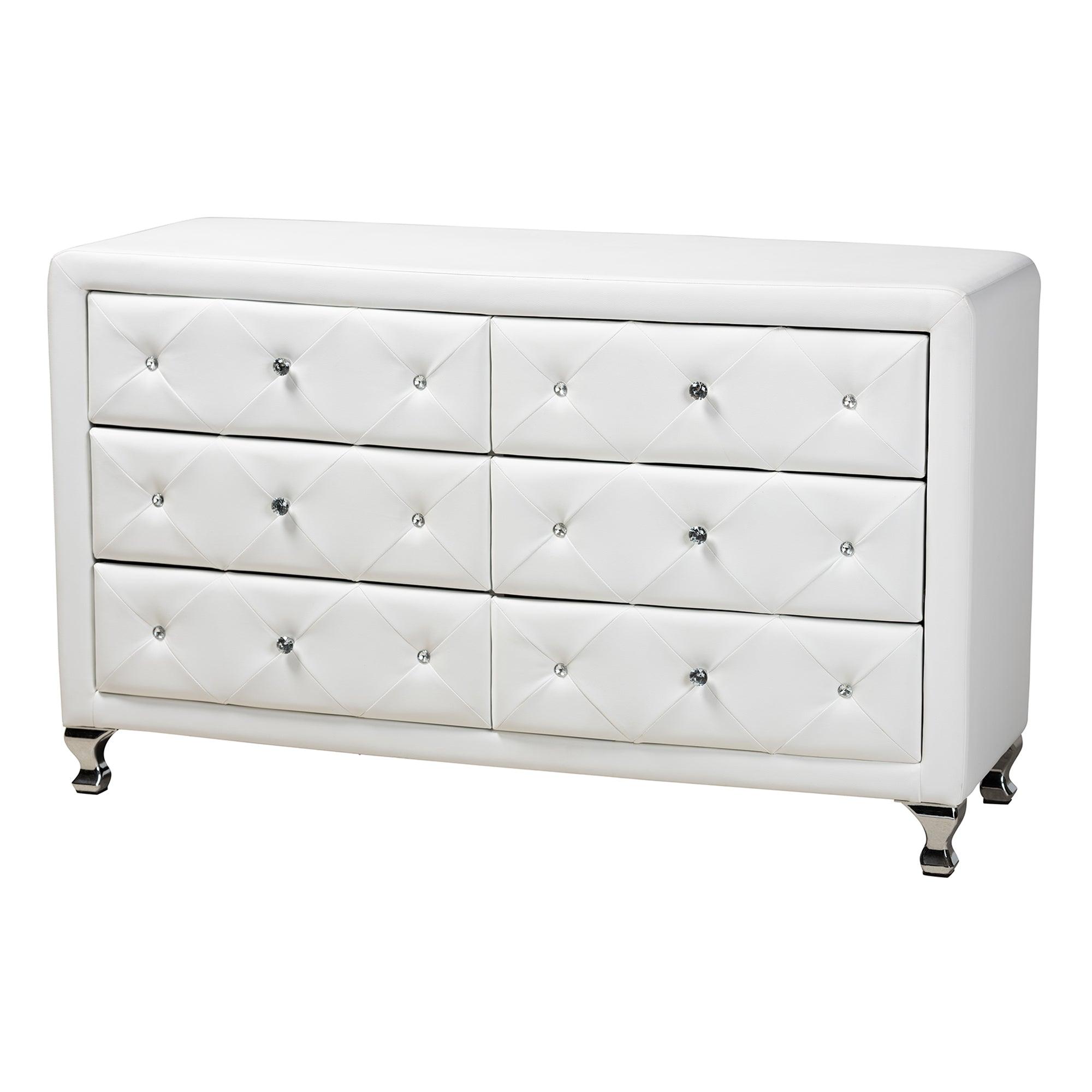 Luminescence Faux Leather Upholstered Dresser