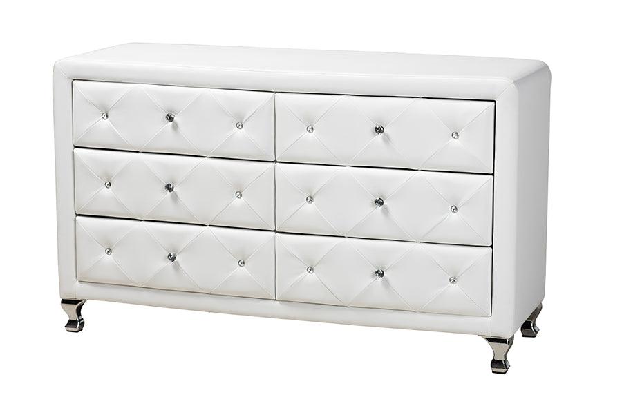 Luminescence Faux Leather Upholstered Dresser