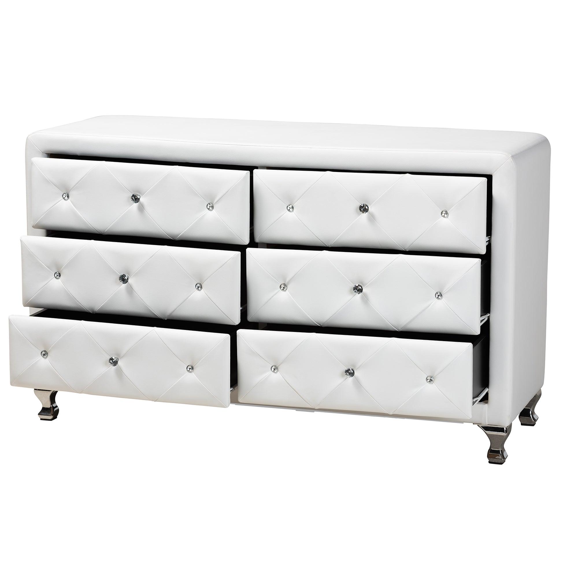 Luminescence Faux Leather Upholstered Dresser