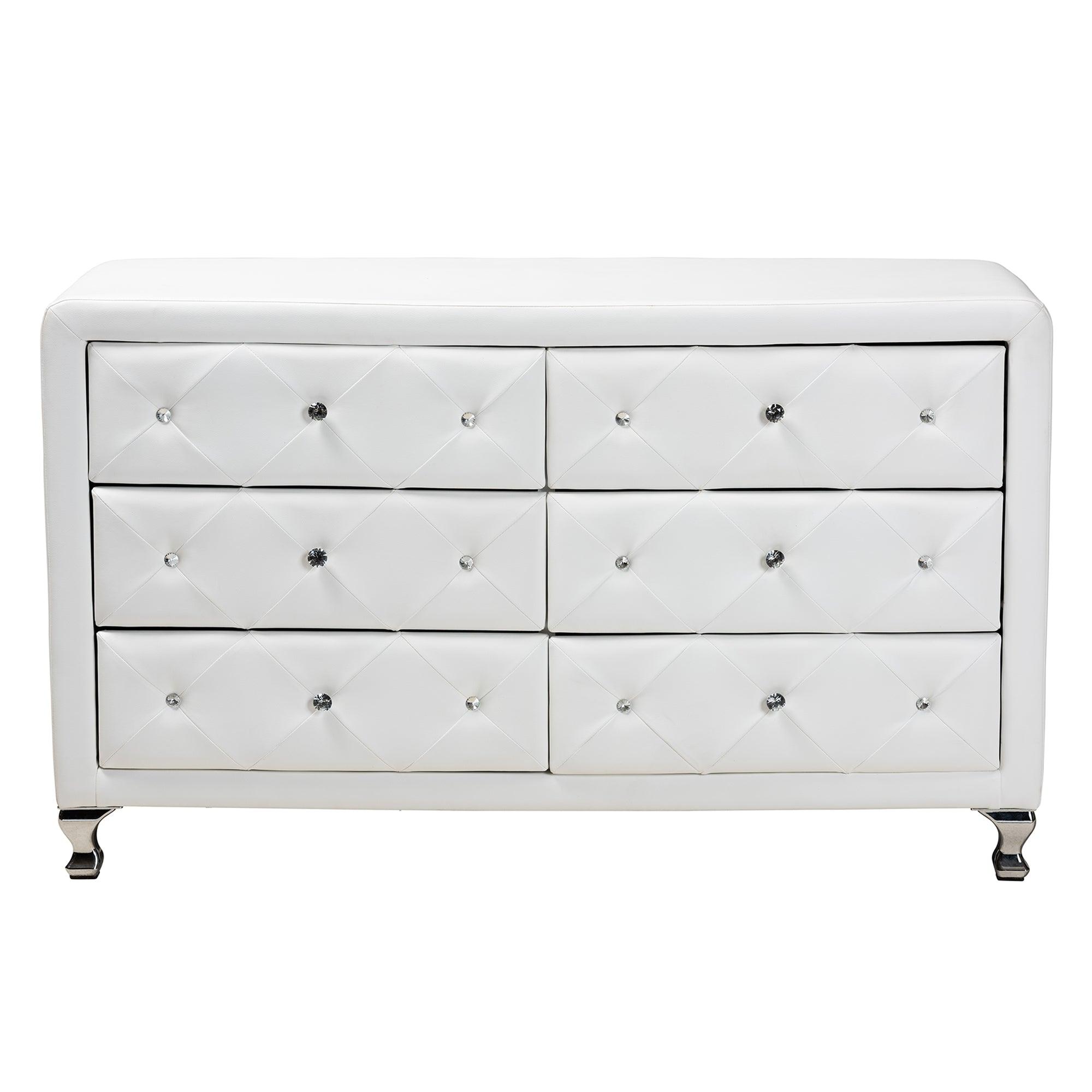 Luminescence Faux Leather Upholstered Dresser