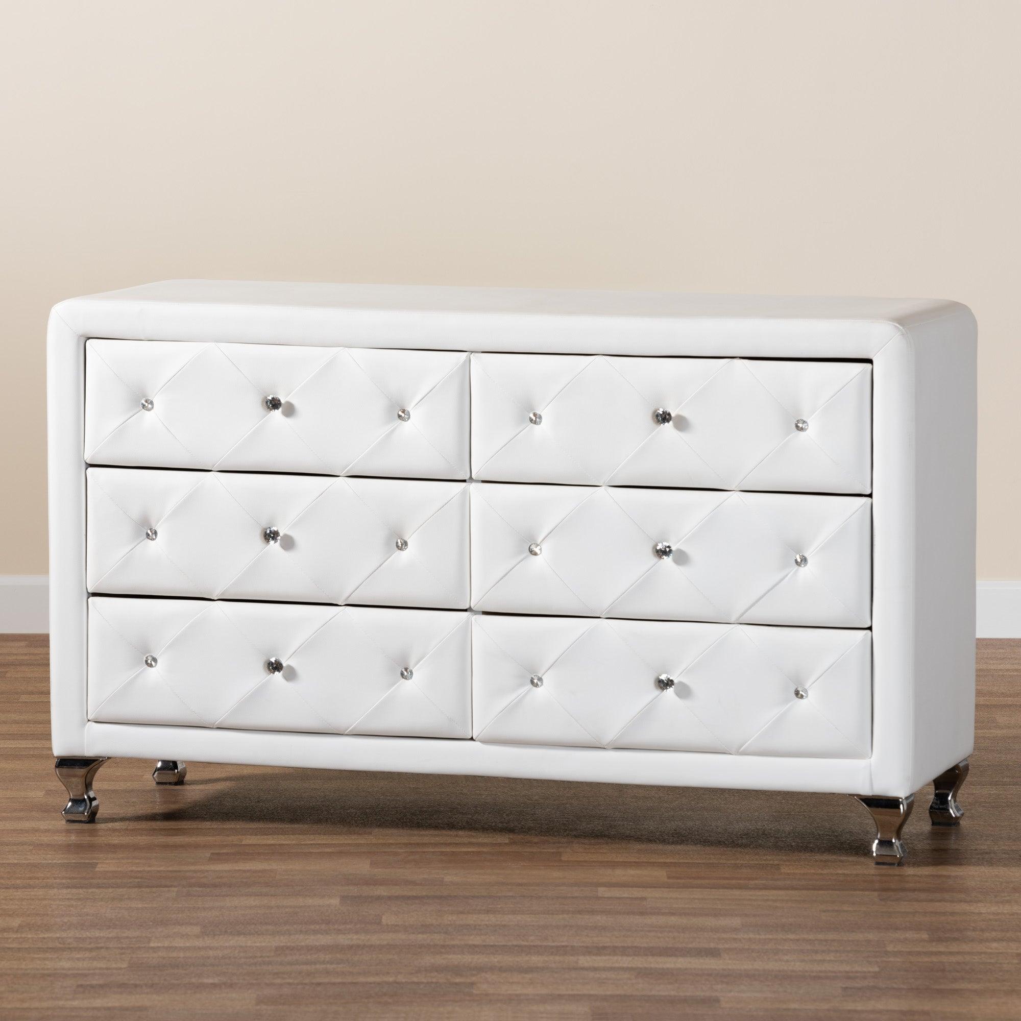 Luminescence Faux Leather Upholstered Dresser