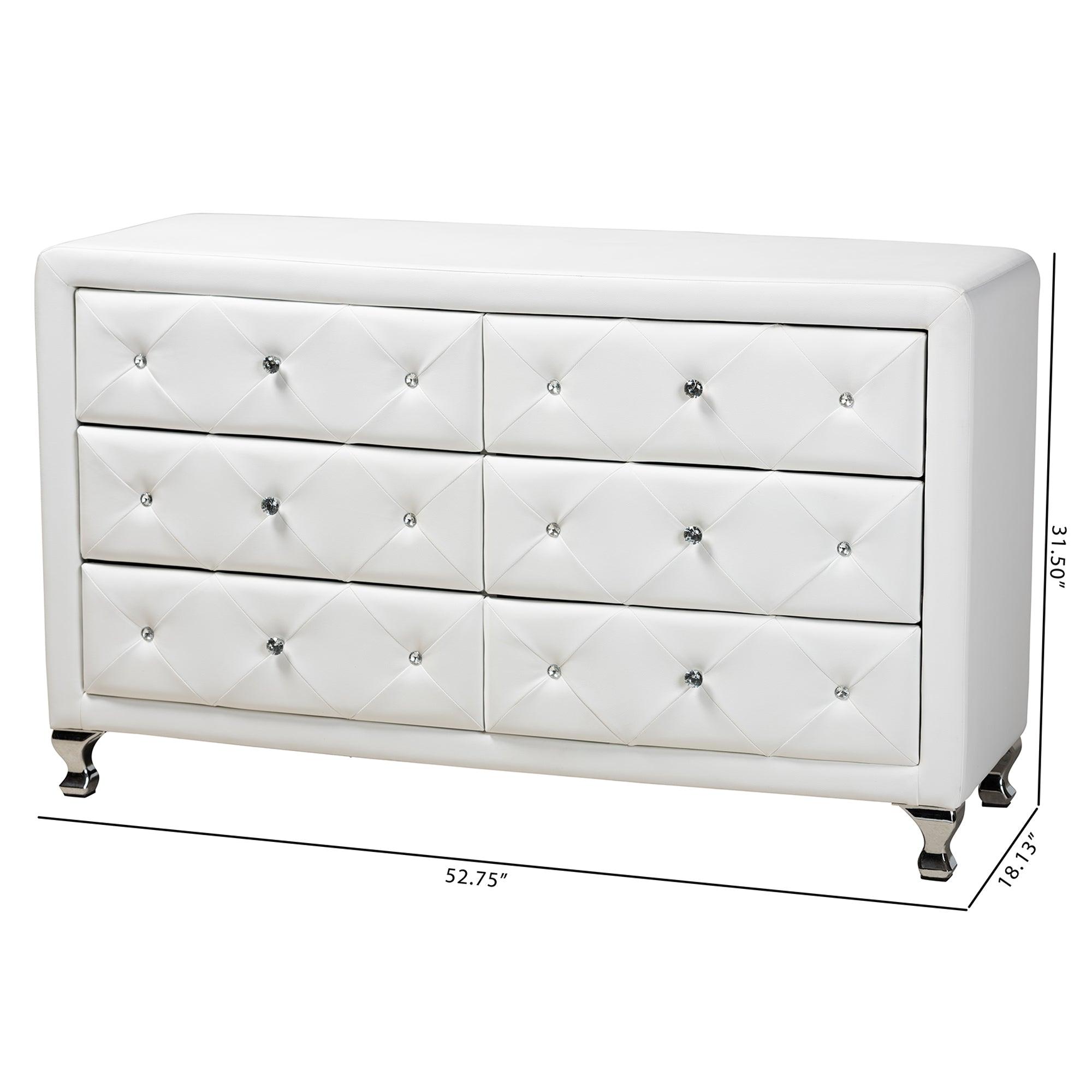 Luminescence Faux Leather Upholstered Dresser