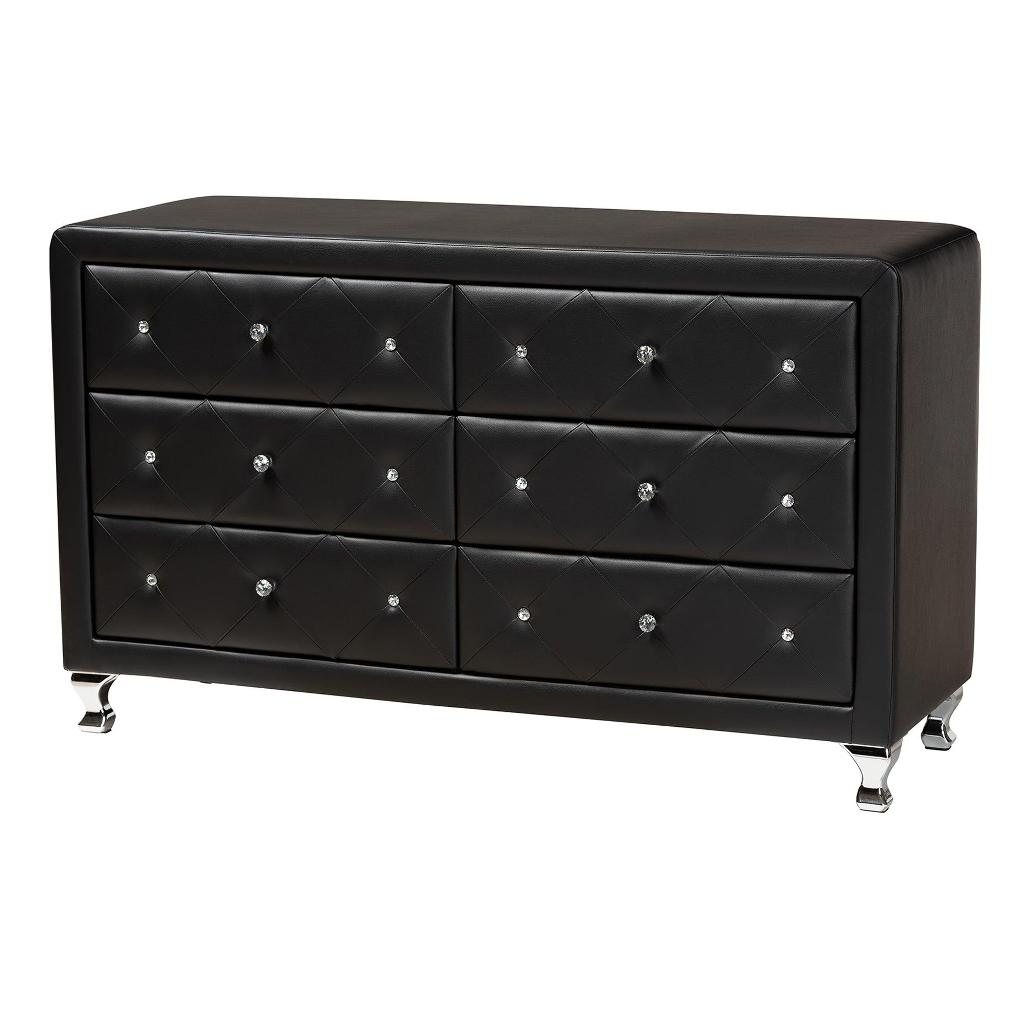 Luminescence Faux Leather Upholstered Dresser