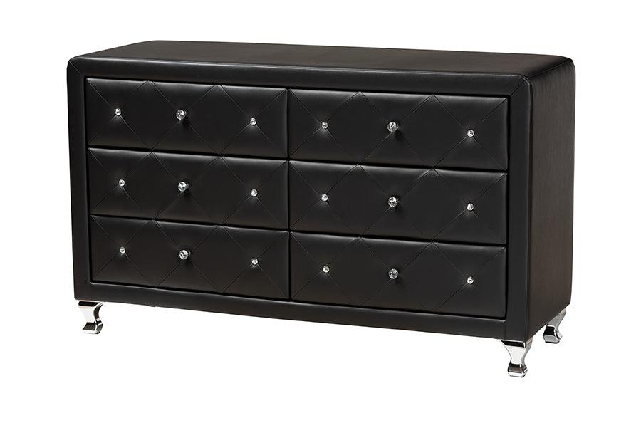 Luminescence Faux Leather Upholstered Dresser